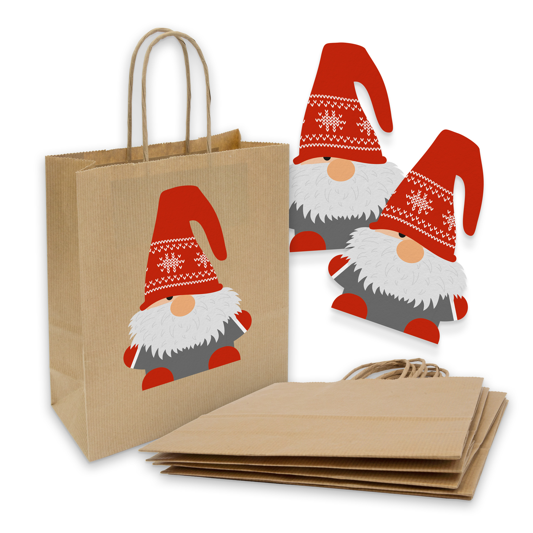itenga 5x Geschenkt�te mit Kordel 18x8x22cm + Sticker Wi...