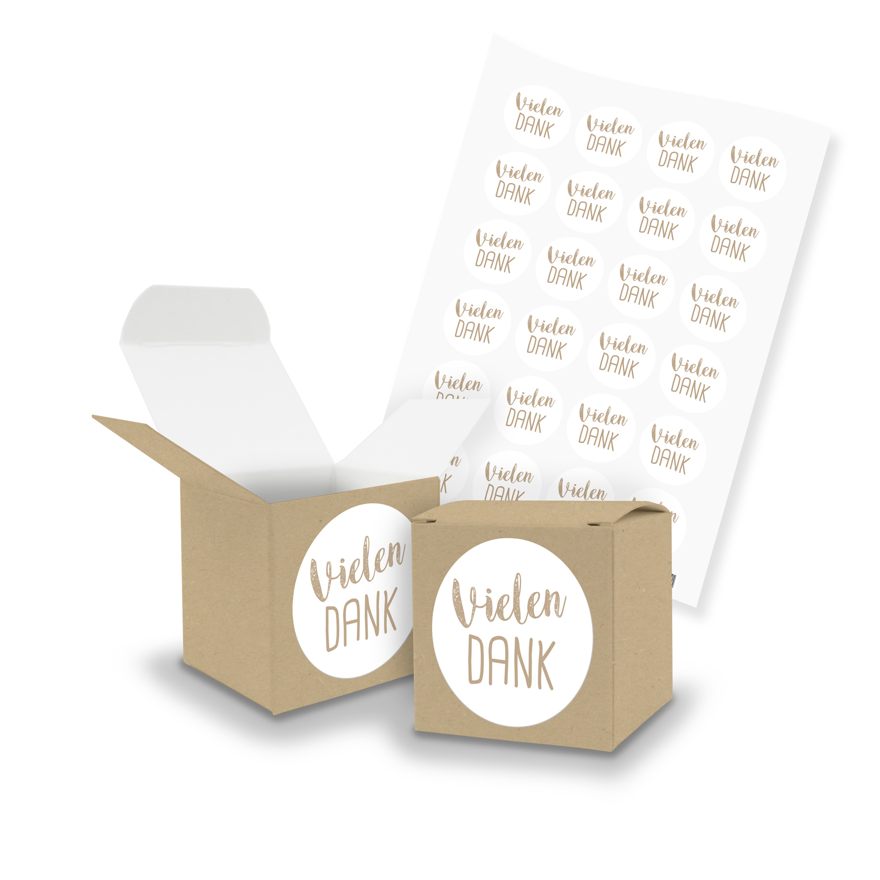 itenga SET VielenDank (Motiv120) 24x W�rfel 5cm braun + ...