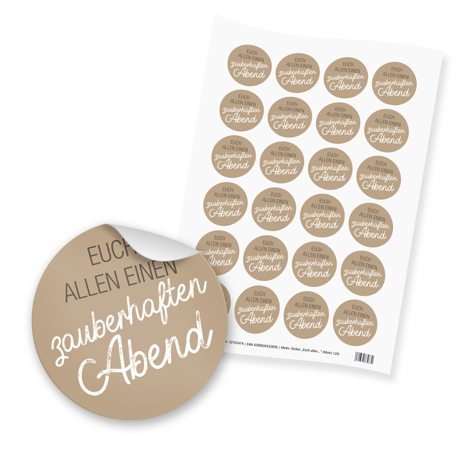 itenga 24x Sticker "Euch allen einen zauberhaften Abend"...
