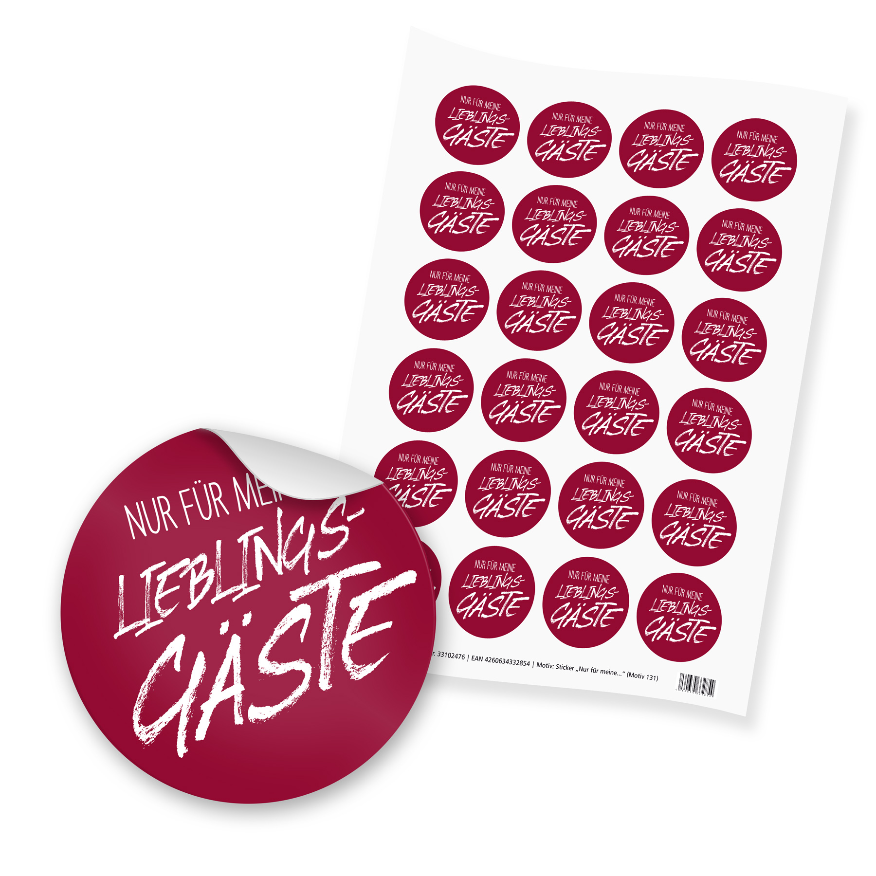 itenga 24x Sticker "Nur f�r meine Lieblingsg�ste" (Motiv...