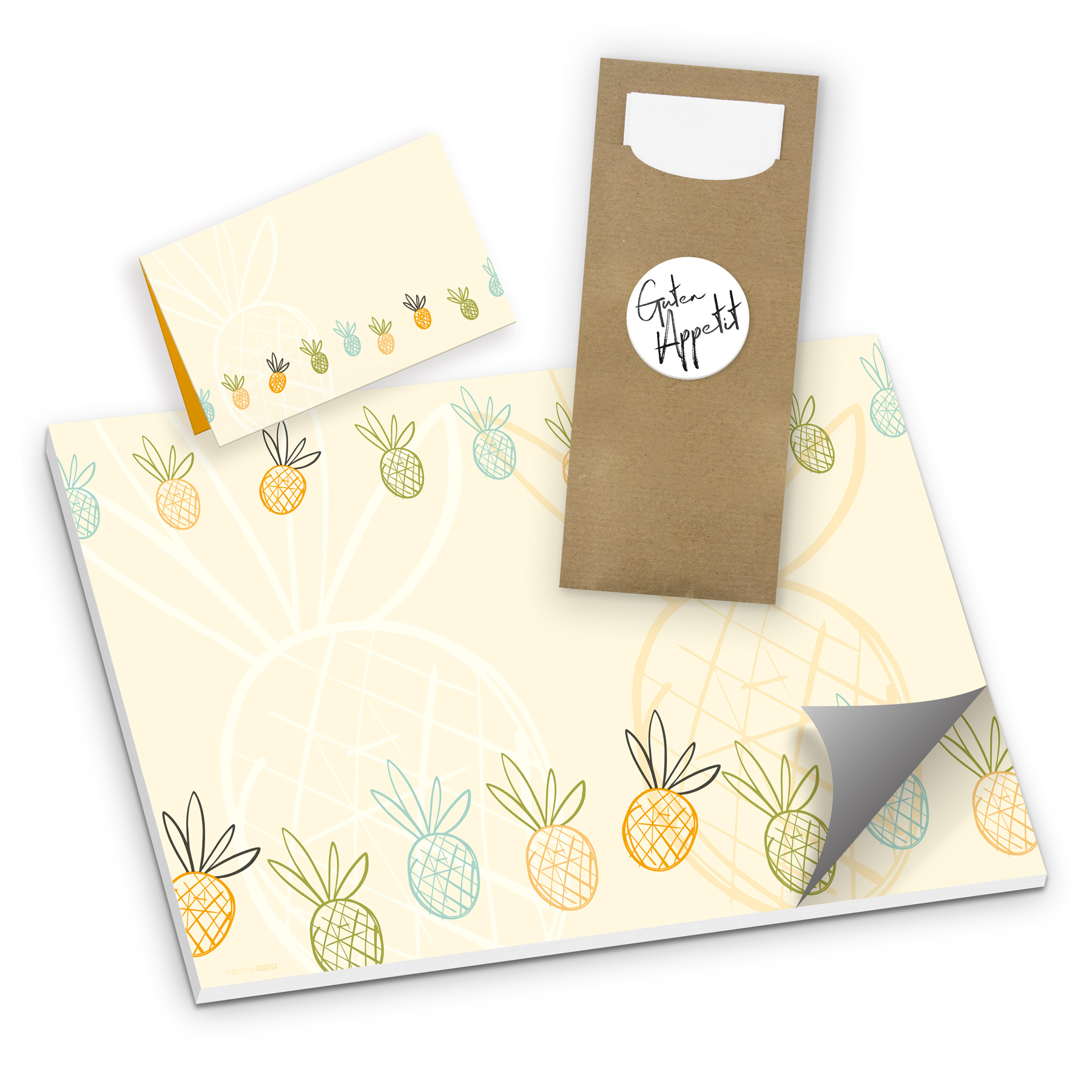 itenga Tischset 3-teilig "Ananas"