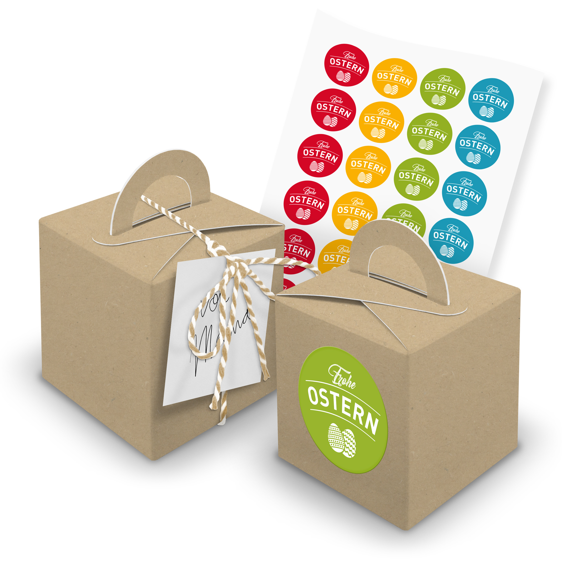 itenga 24x W�rfelbox mit Griff braun + Garn beige (V29) ...