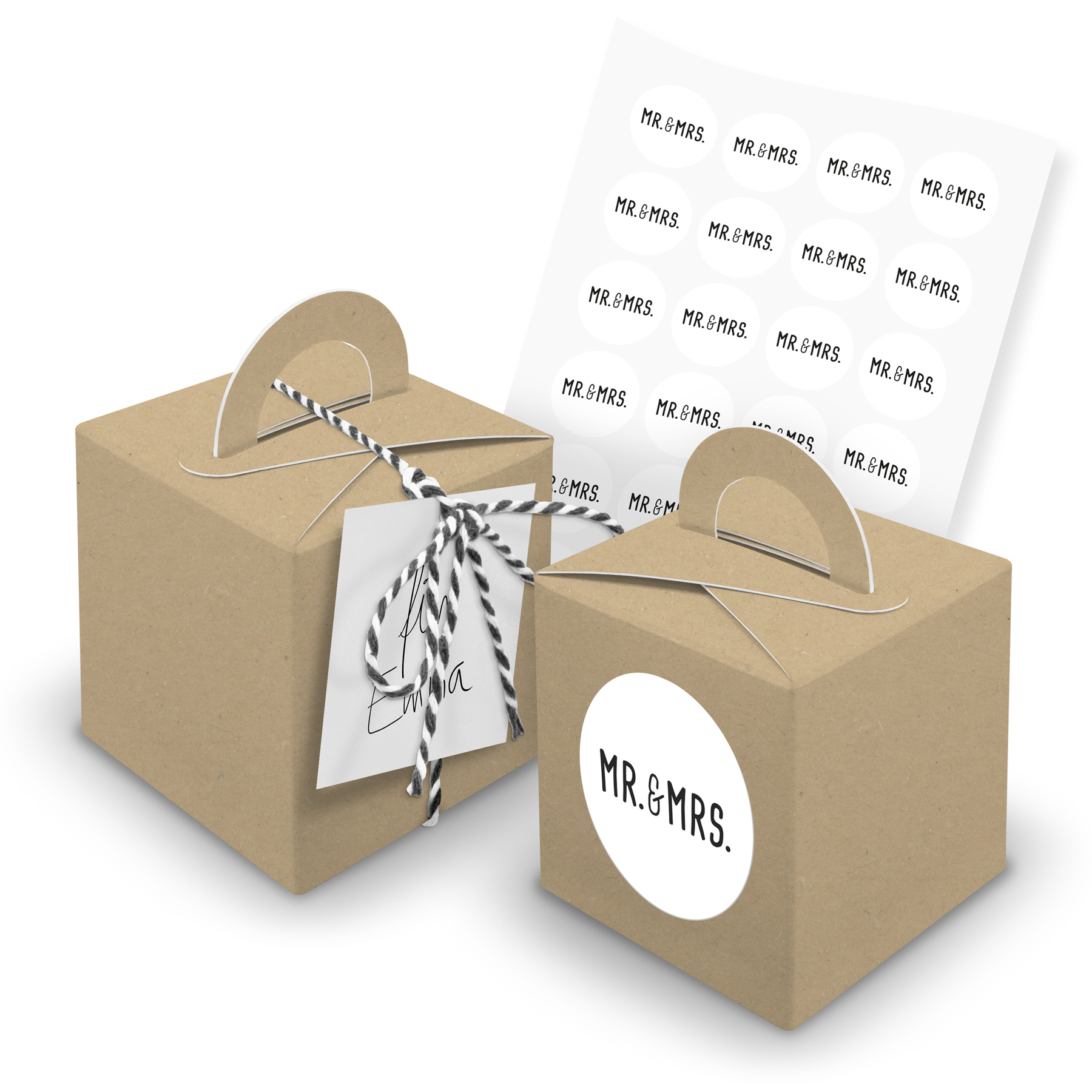 itenga 24x W�rfelbox mit Griff braun + Garn schwarz (V32...