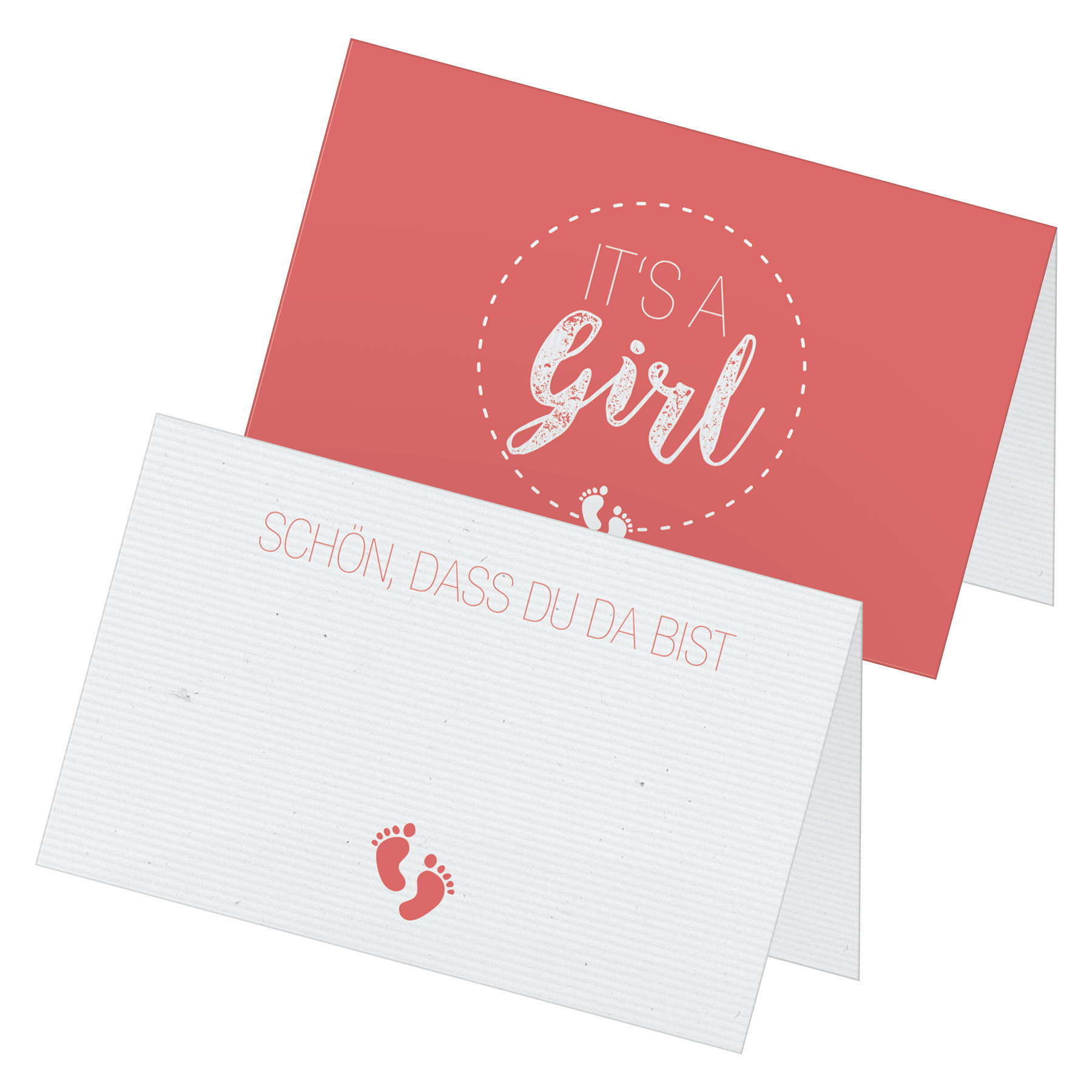 itenga 24x Tischkarten "It s a girl / Sch�n dass du da b...