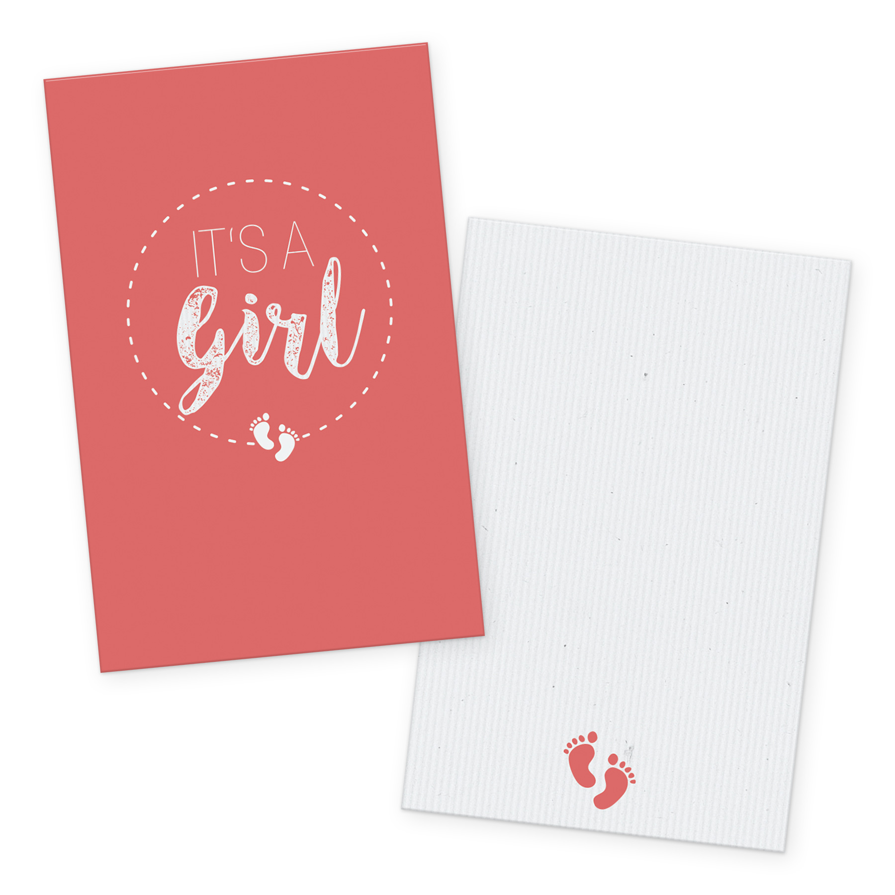itenga 24x K�rtchen "It s a Girl" altrosa in Visitenkart...