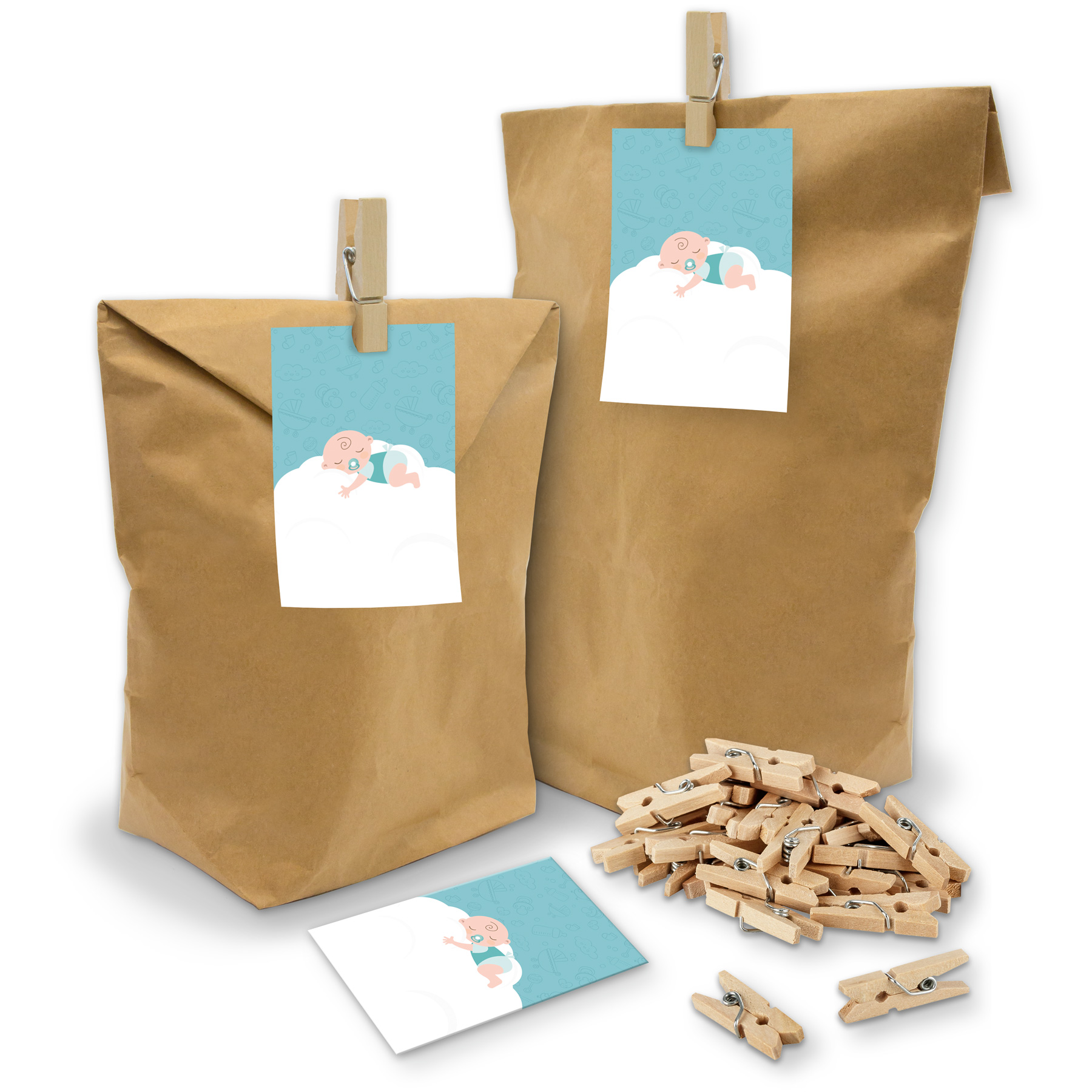 itenga SET Geschenkt�ten "Baby auf Wolke" mint 24x T�ten...