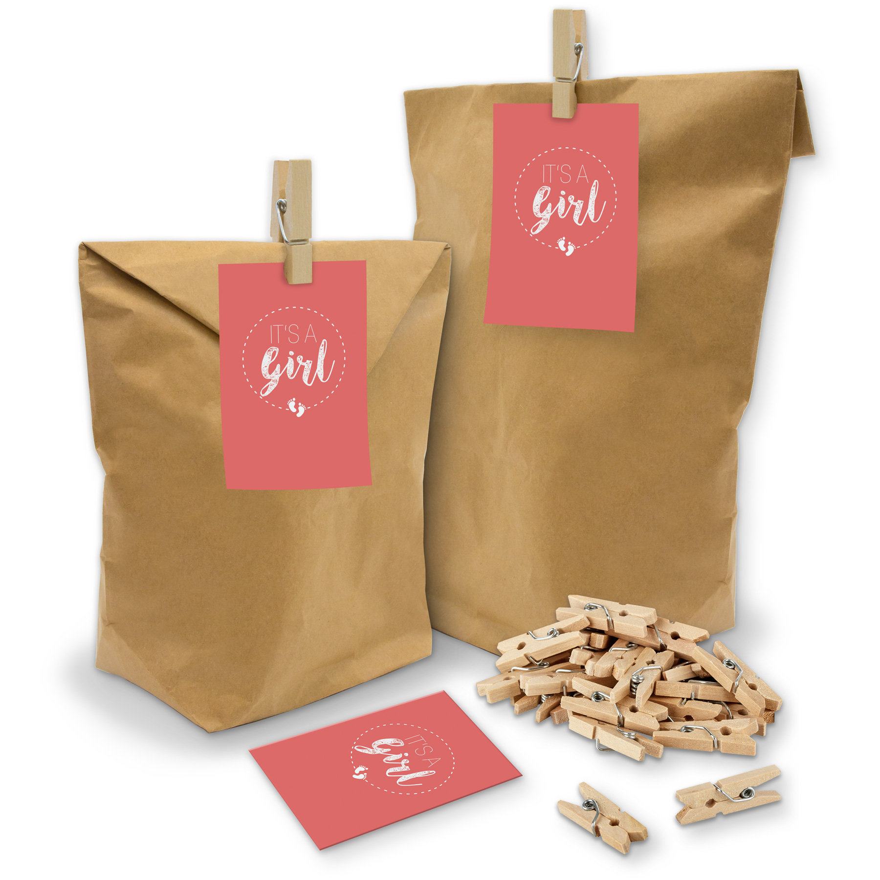 itenga SET Geschenkt�ten "It s a girl" altrosa 24x T�ten...