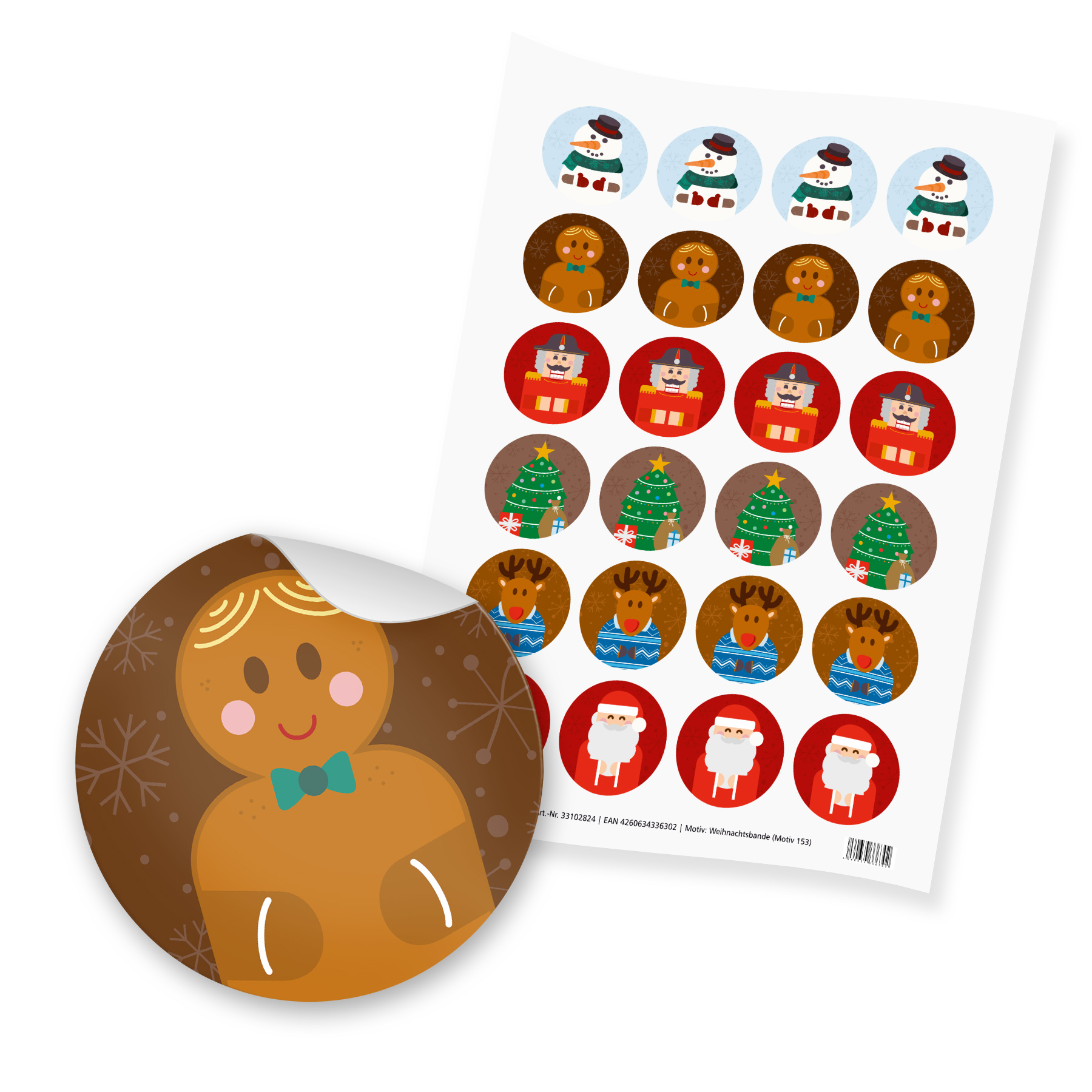 itenga 24x Sticker "Weihnachtsbande" (Motiv 153)