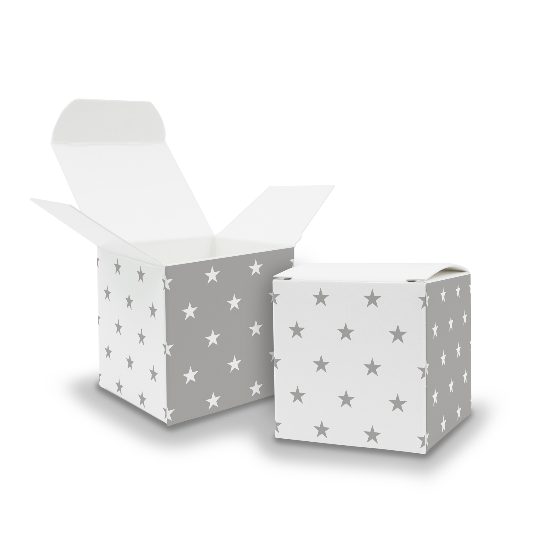 itenga W�rfelbox aus Karton 6,5x6,5cm Muster Sterne