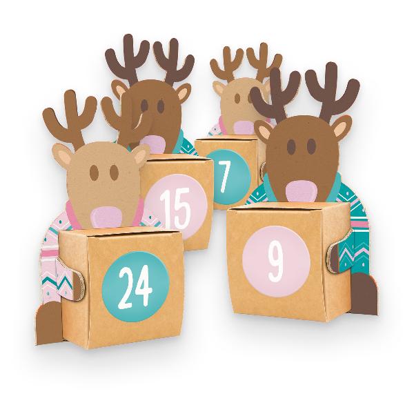 itenga Rentierbande Adventskalender 24 Figuren + 24 W�rf...