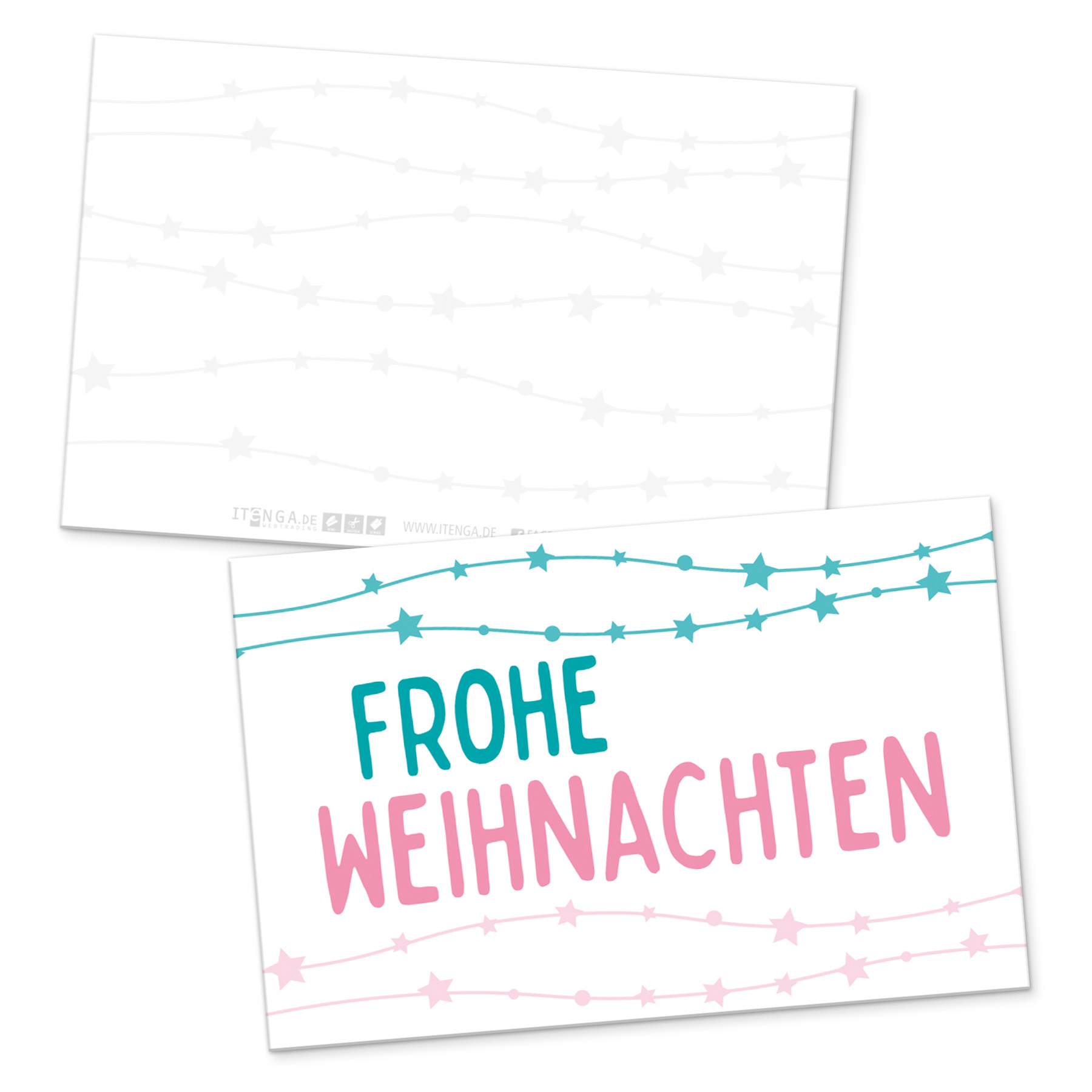 itenga 24x Geschenkkarten Muster Frohe Weihnachten (Visi...