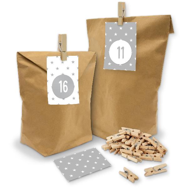itenga SET Adventskalender "Sterne" 24 x T�ten + Karten ...