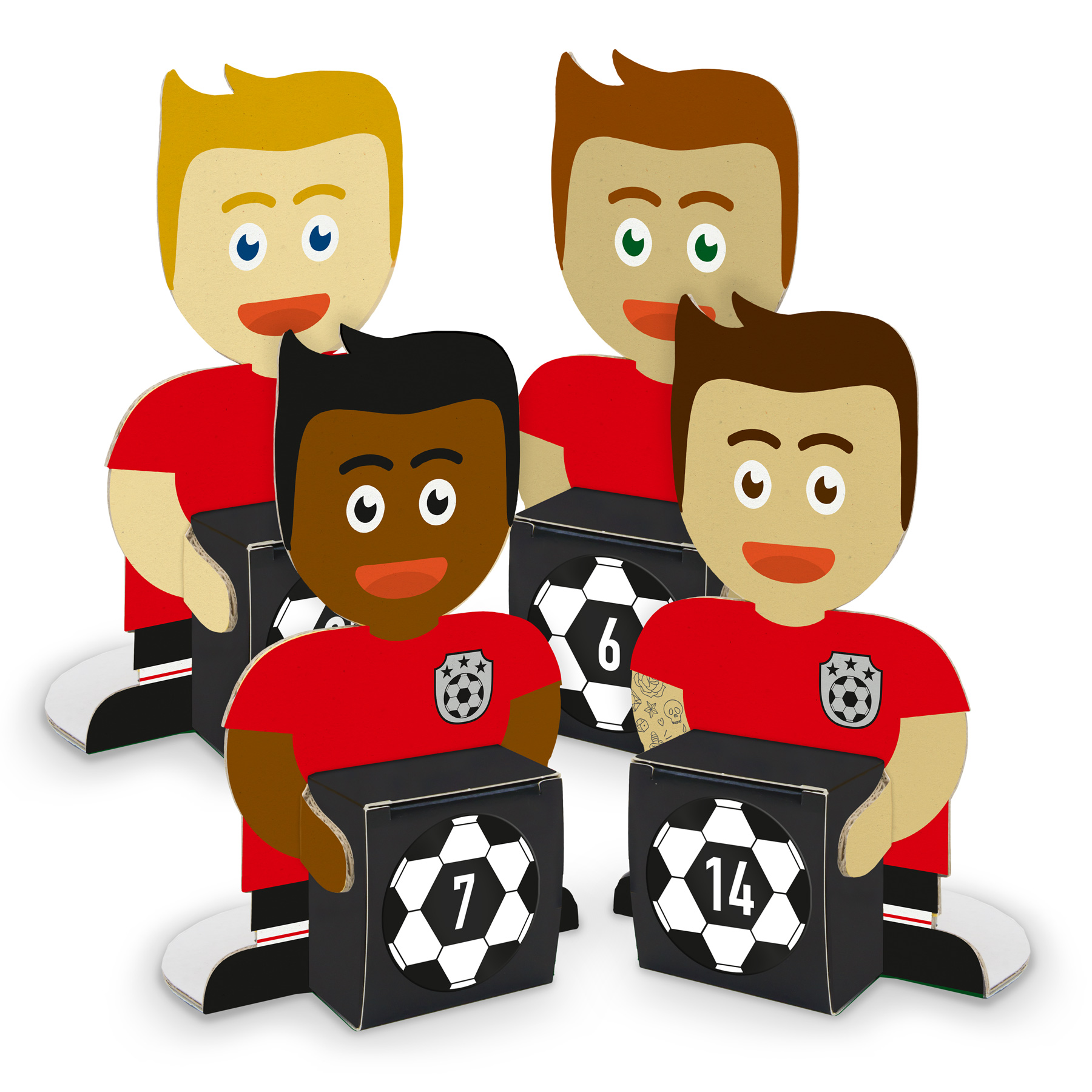 itenga Fu�ballbande Rot Schwarz Adventskalender 24 Figur...