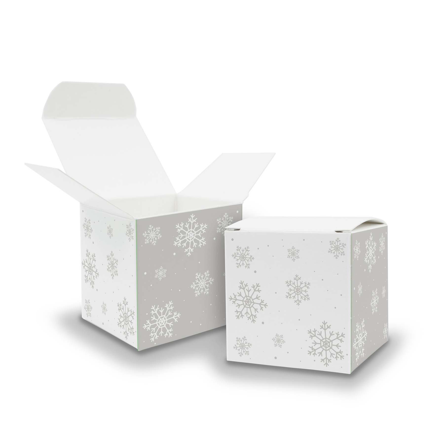 50x itenga W�rfelbox aus Karton 6,5x6,5cm Muster Schneef...