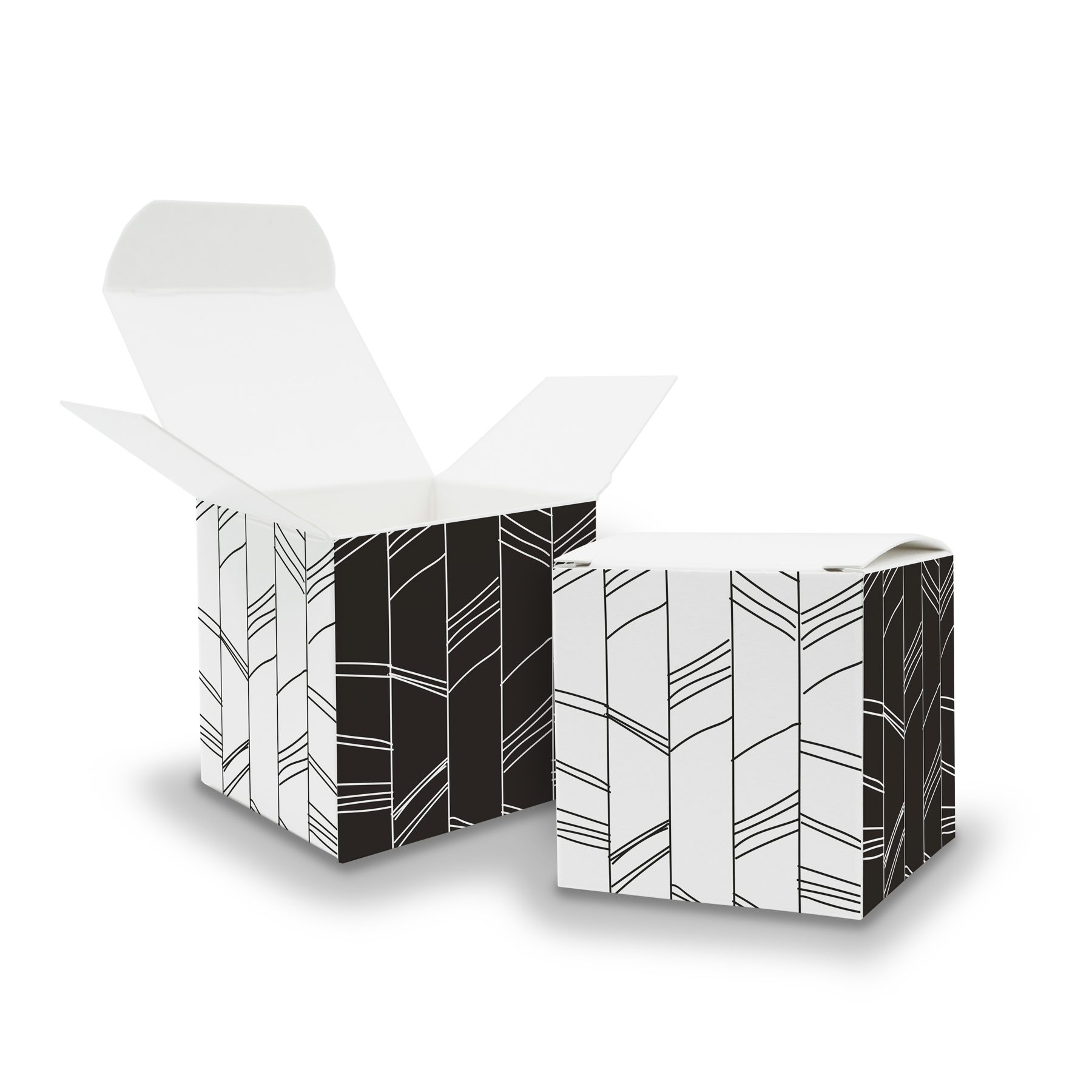 10x itenga Wrfelbox aus Karton 6,5x6,5cm Muster Abstrakt