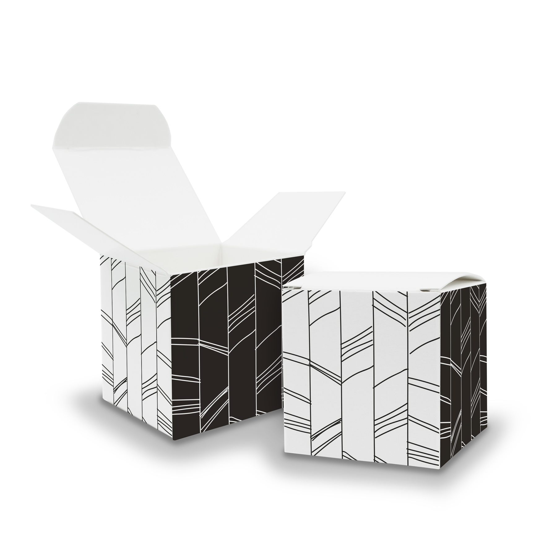 50x itenga W�rfelbox aus Karton 6,5x6,5cm Muster Abstrakt