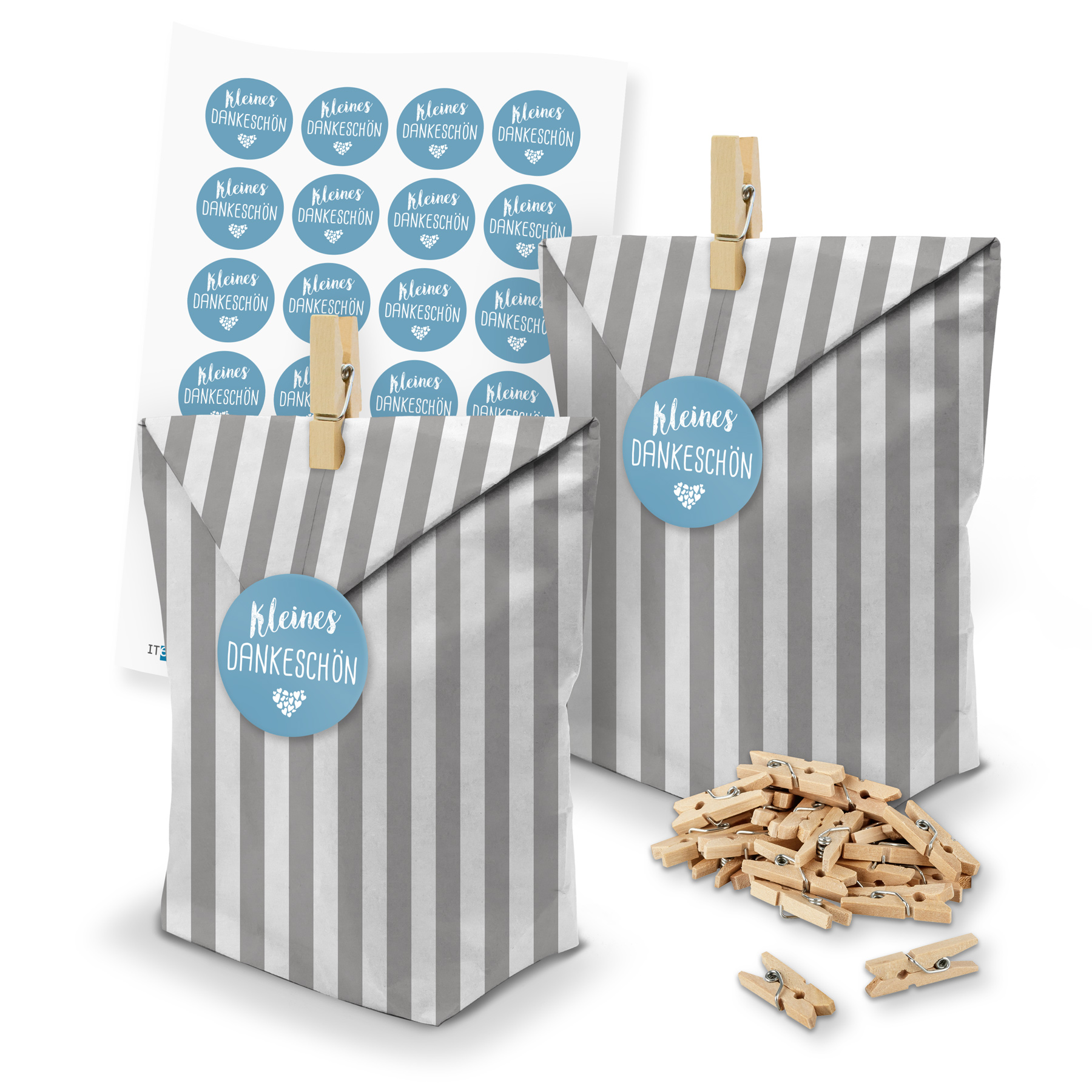 itenga SET Geschenkt�ten 24 x T�ten Streifen + Klammern ...