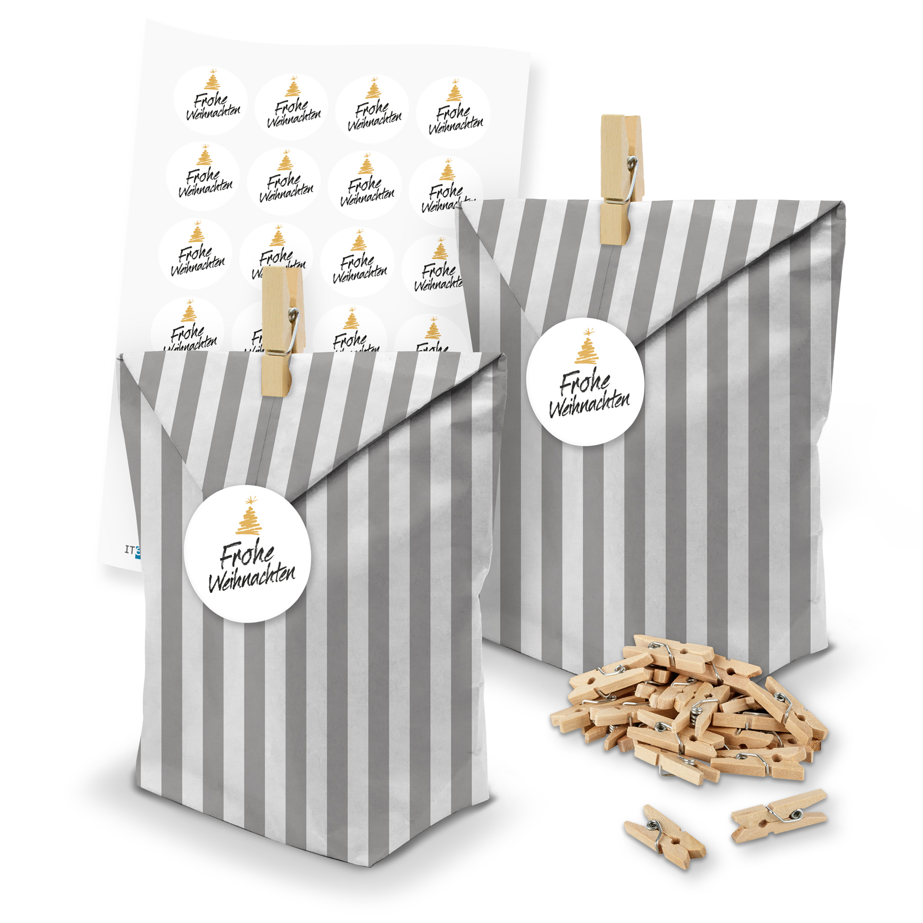 itenga SET Geschenkt�ten 24 x T�ten Streifen + Klammern ...