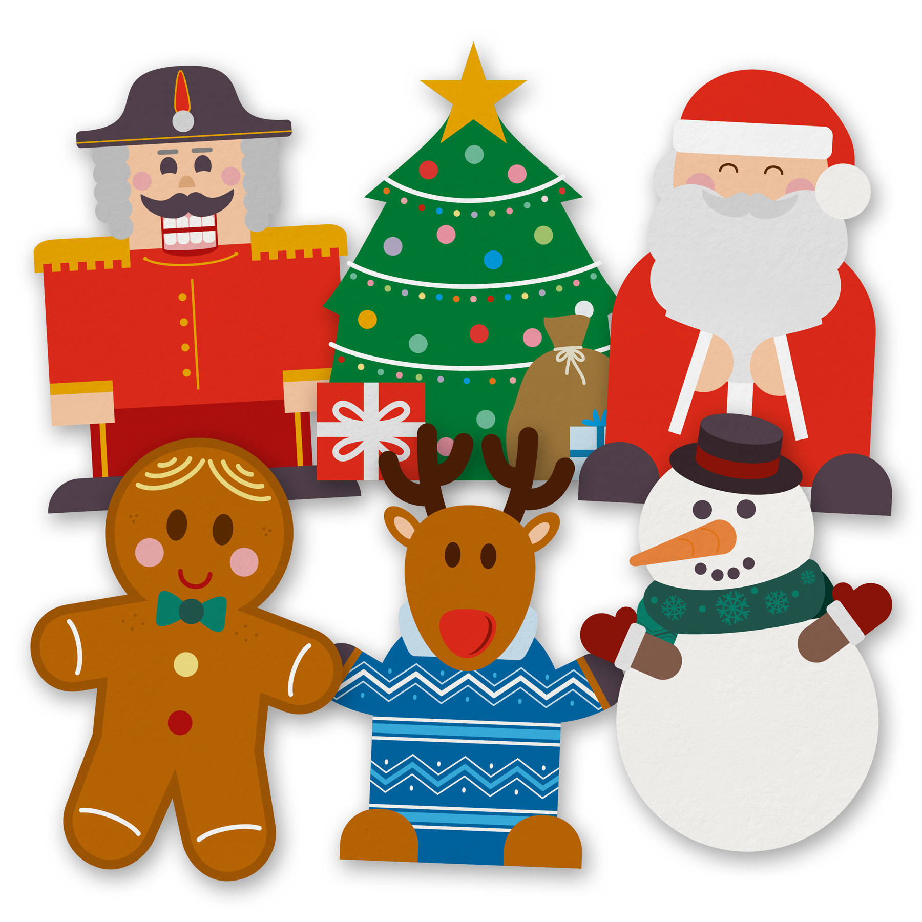 itenga 12x Weihnachtsbande Sticker 10 x 14 cm