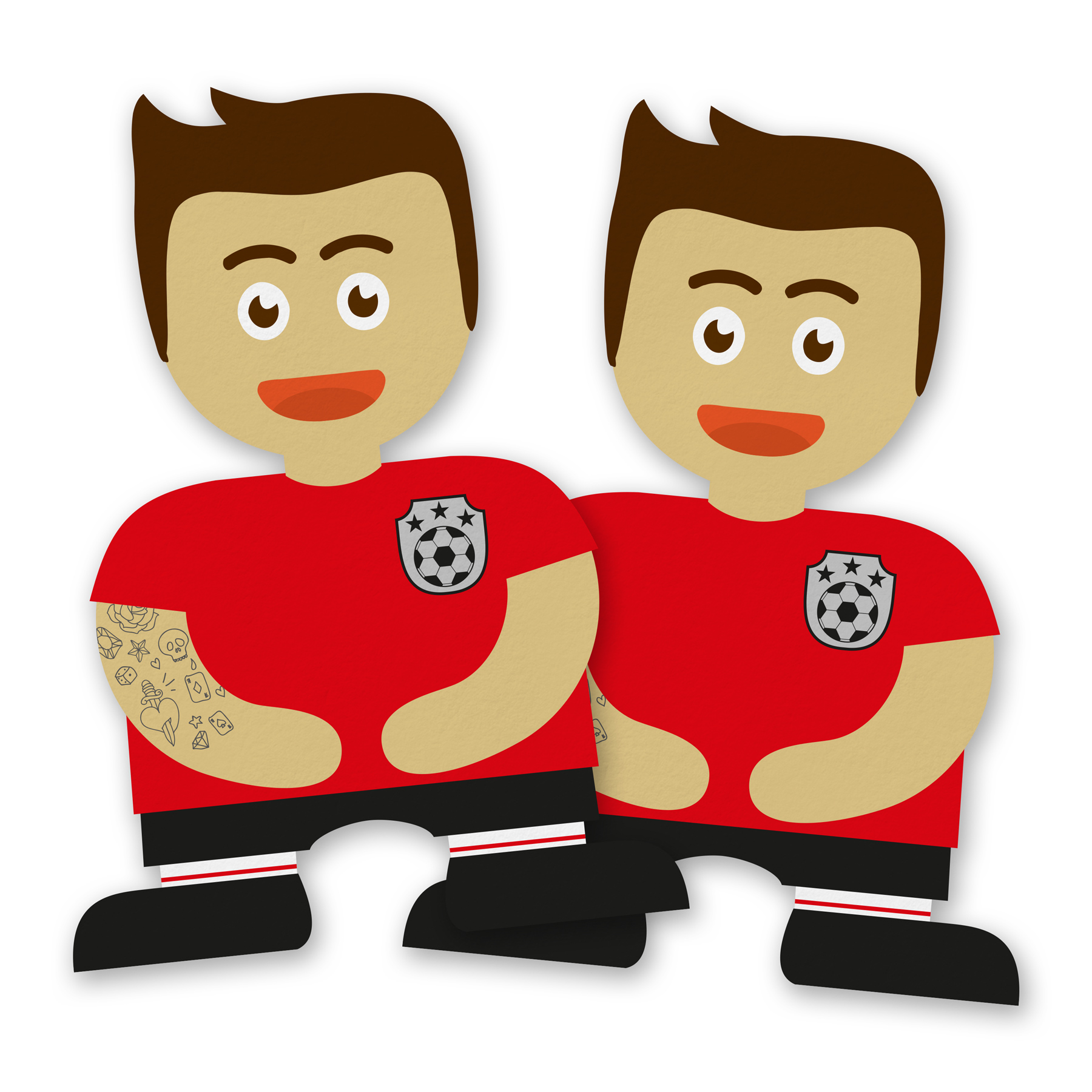 itenga 10x Fu�ballbande Rot Schwarz Sticker 10 x 14 cm