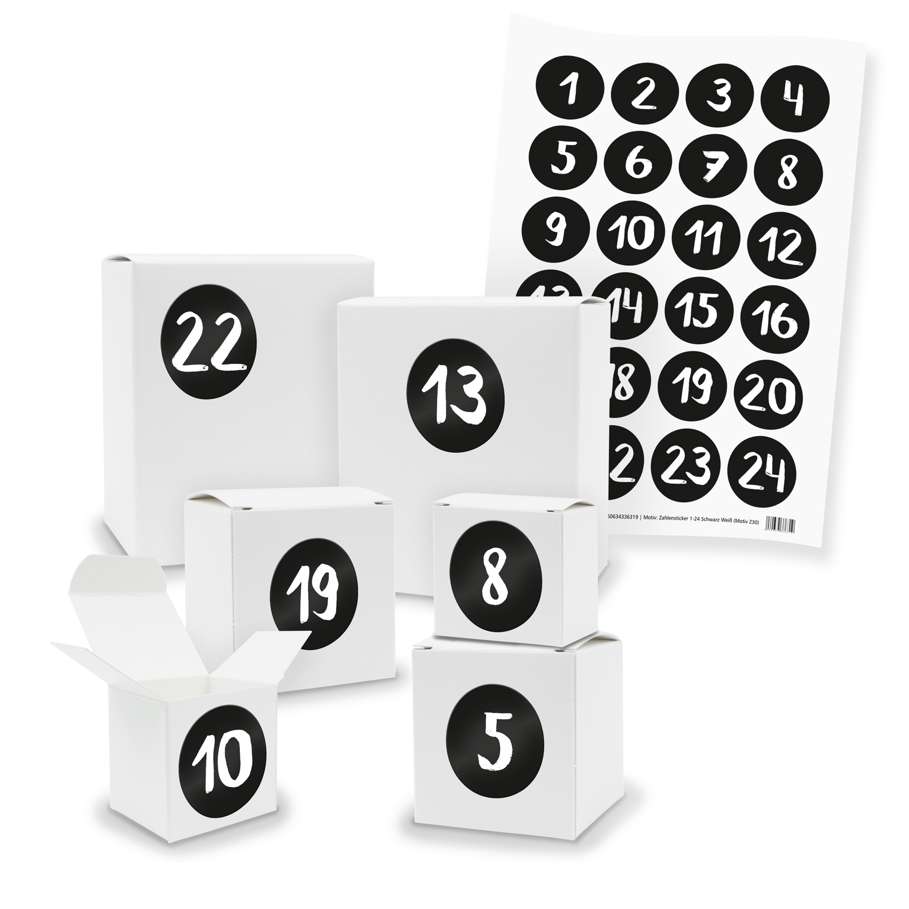 Adventskalender zum F�llen 24x Quader W�rfel gemischt WE...