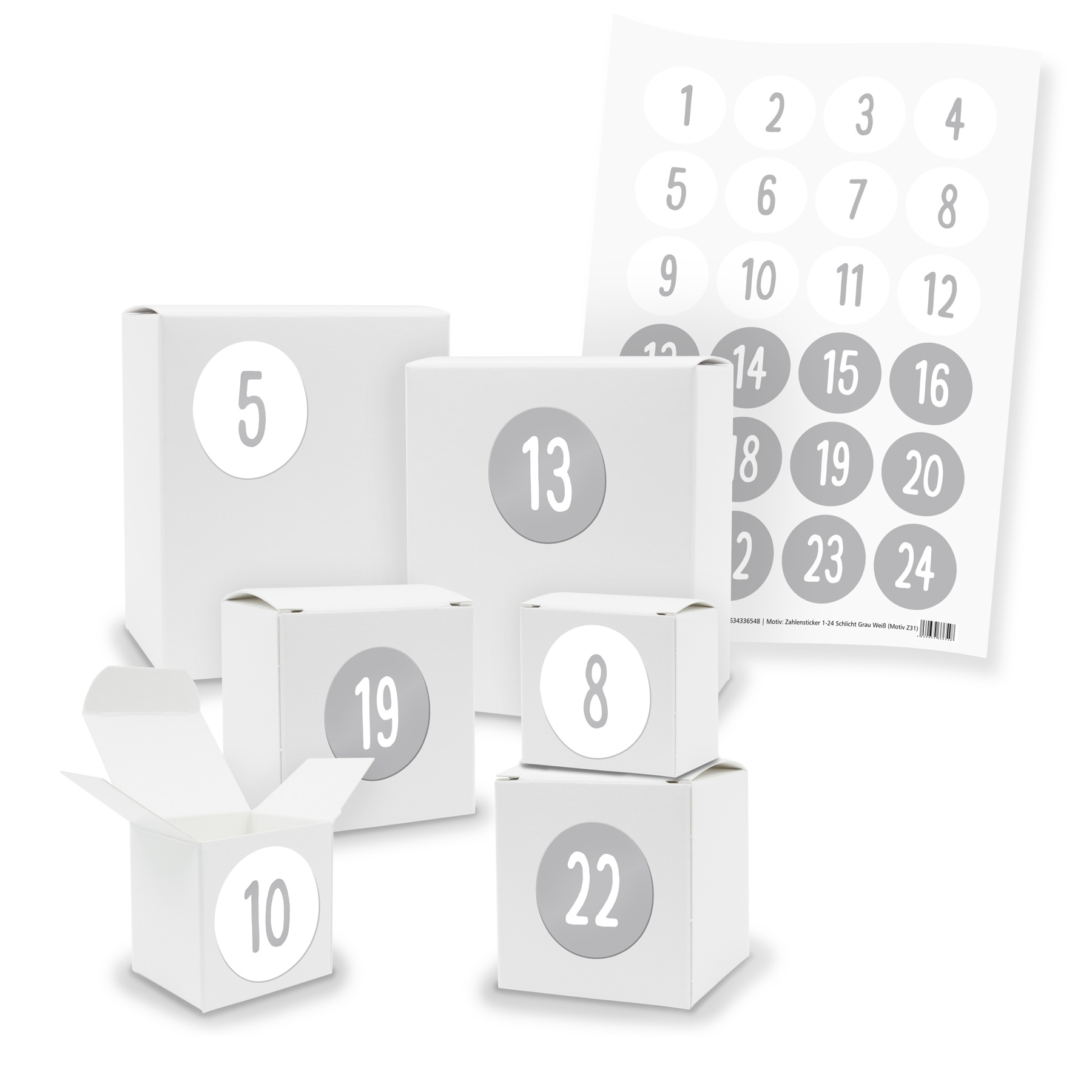 Adventskalender zum F�llen 24x Quader W�rfel gemischt WE...