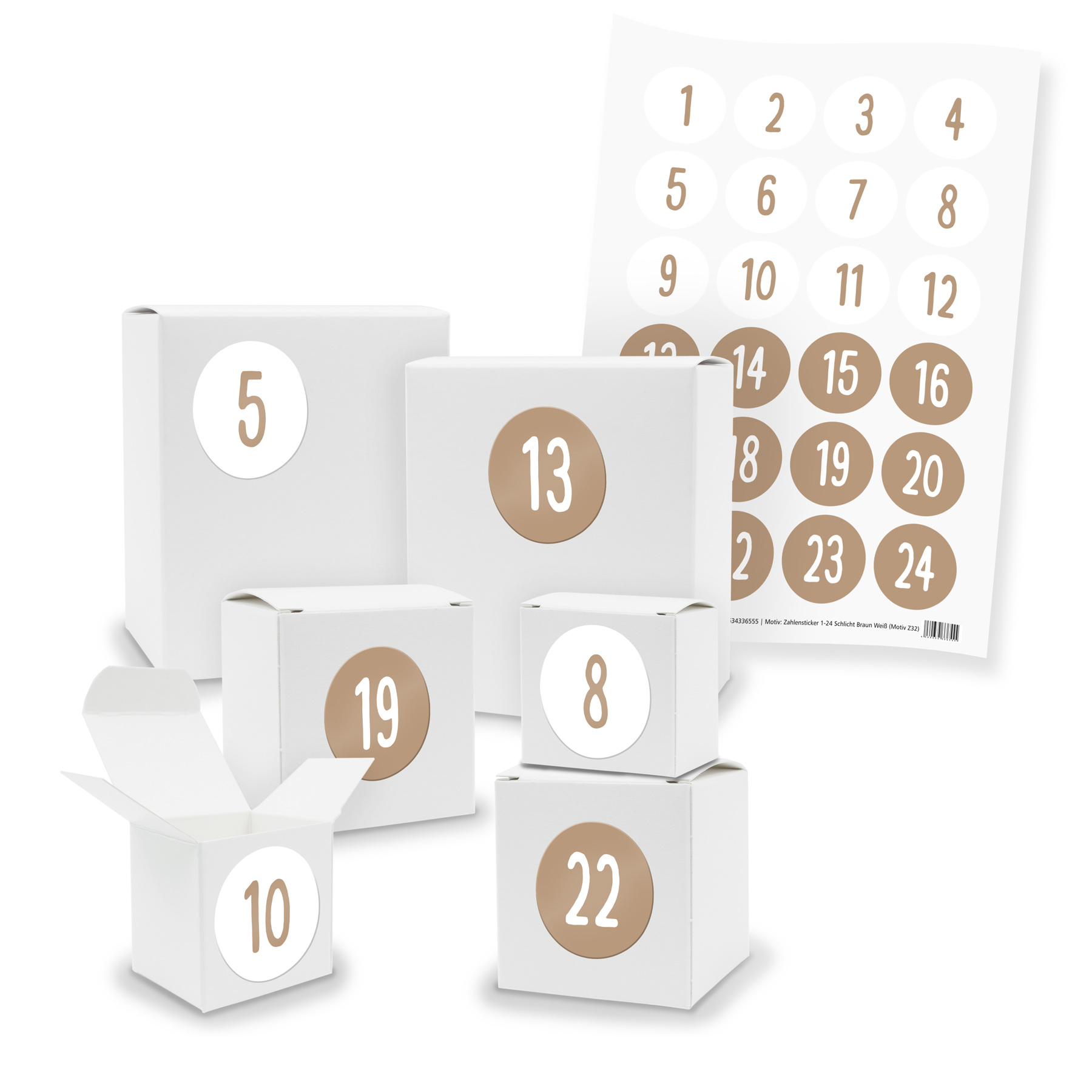 Adventskalender zum F�llen 24x Quader W�rfel gemischt WE...