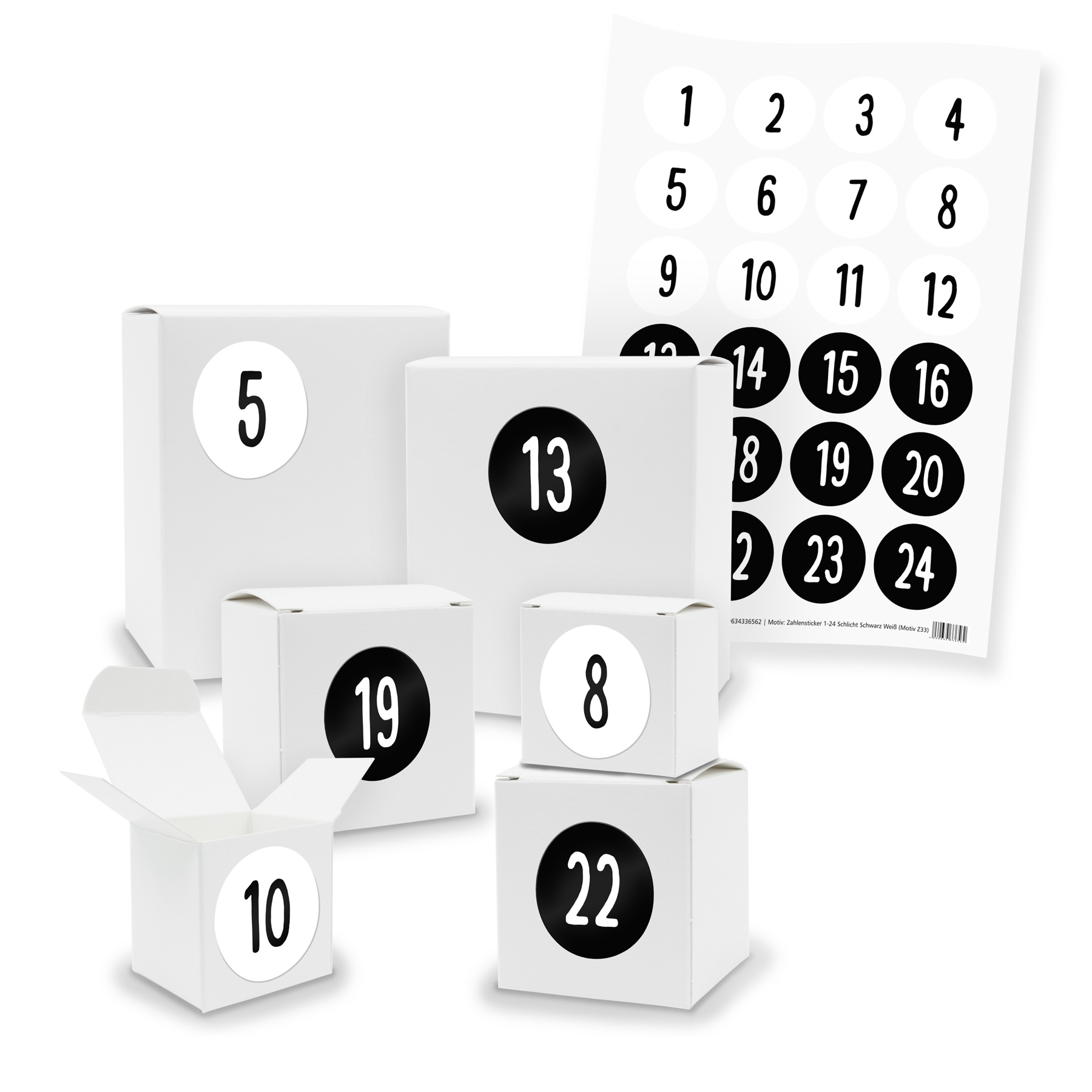 Adventskalender zum F�llen 24x Quader W�rfel gemischt WE...