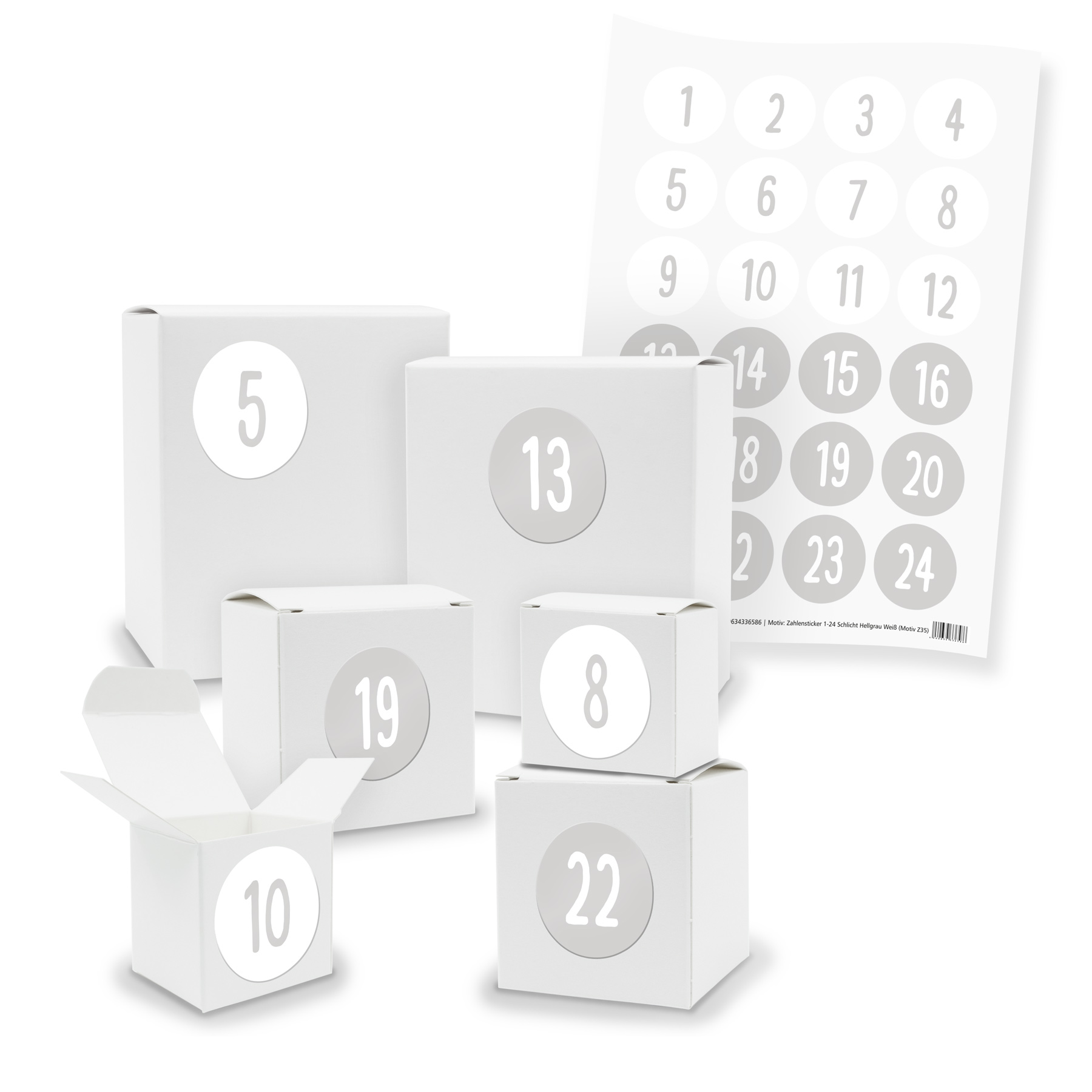 Adventskalender zum F�llen 24x Quader W�rfel gemischt WE...