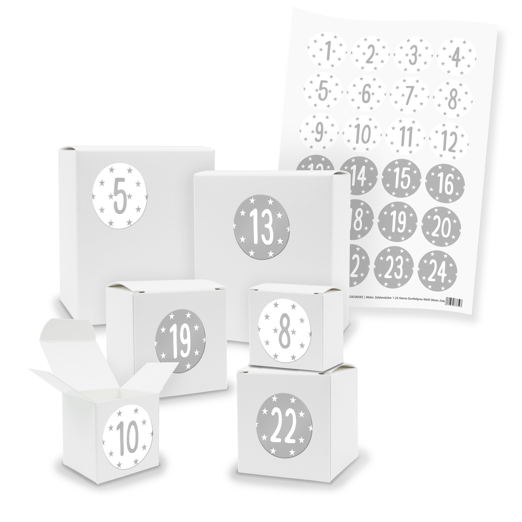 Adventskalender zum F�llen 24x Quader W�rfel gemischt WE...