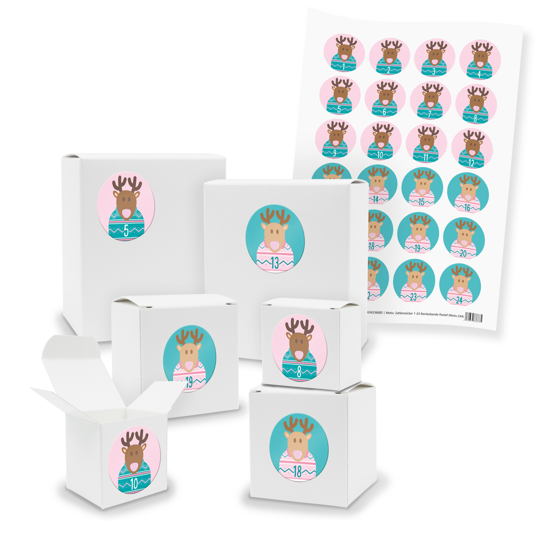 Adventskalender zum F�llen 24x Quader W�rfel gemischt WE...