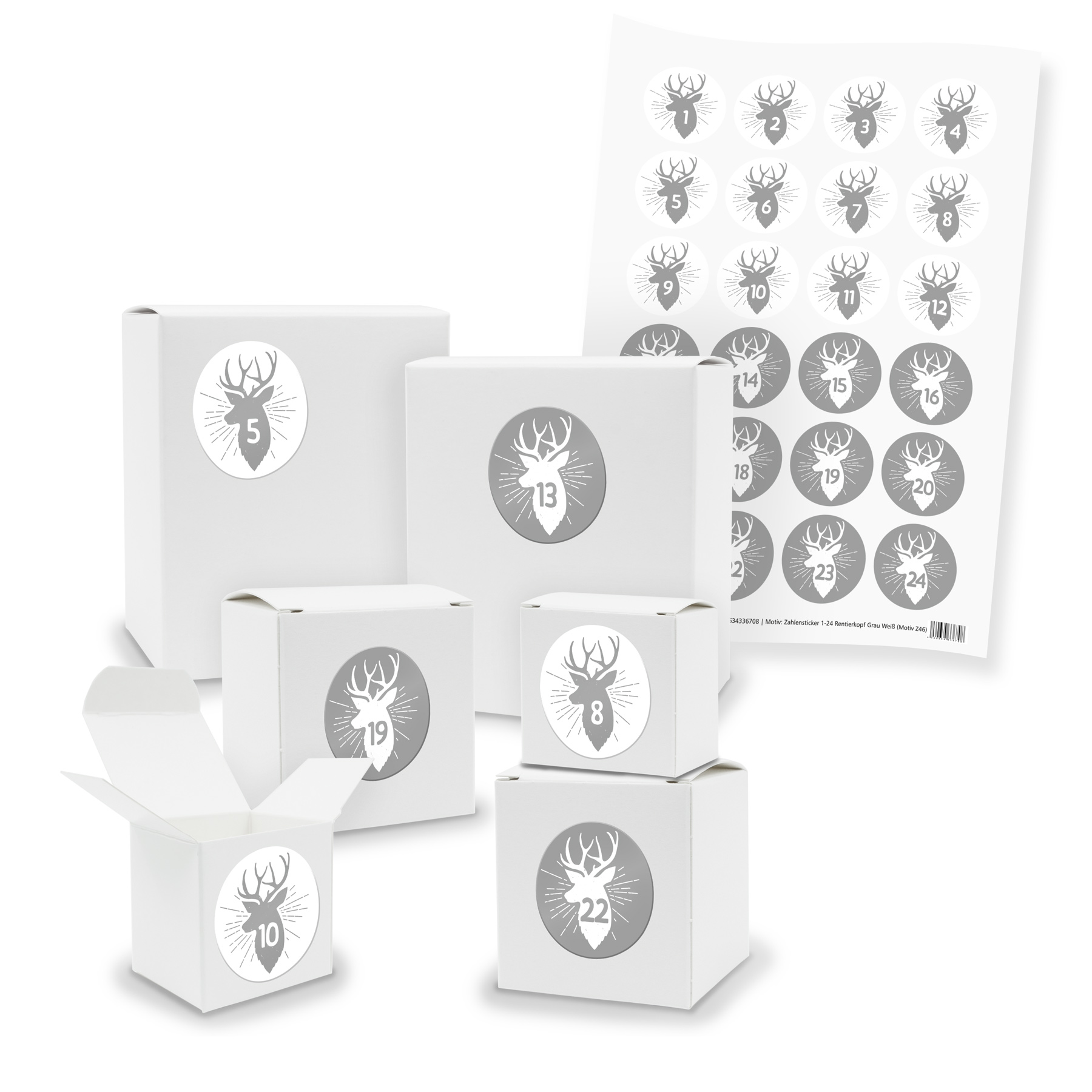Adventskalender zum F�llen 24x Quader W�rfel gemischt WE...