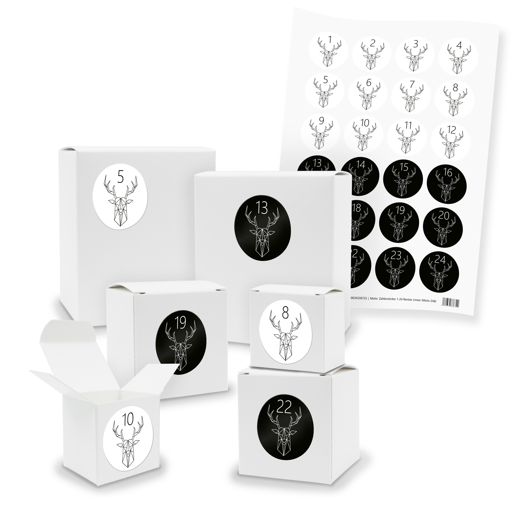 Adventskalender zum F�llen 24x Quader W�rfel gemischt WE...
