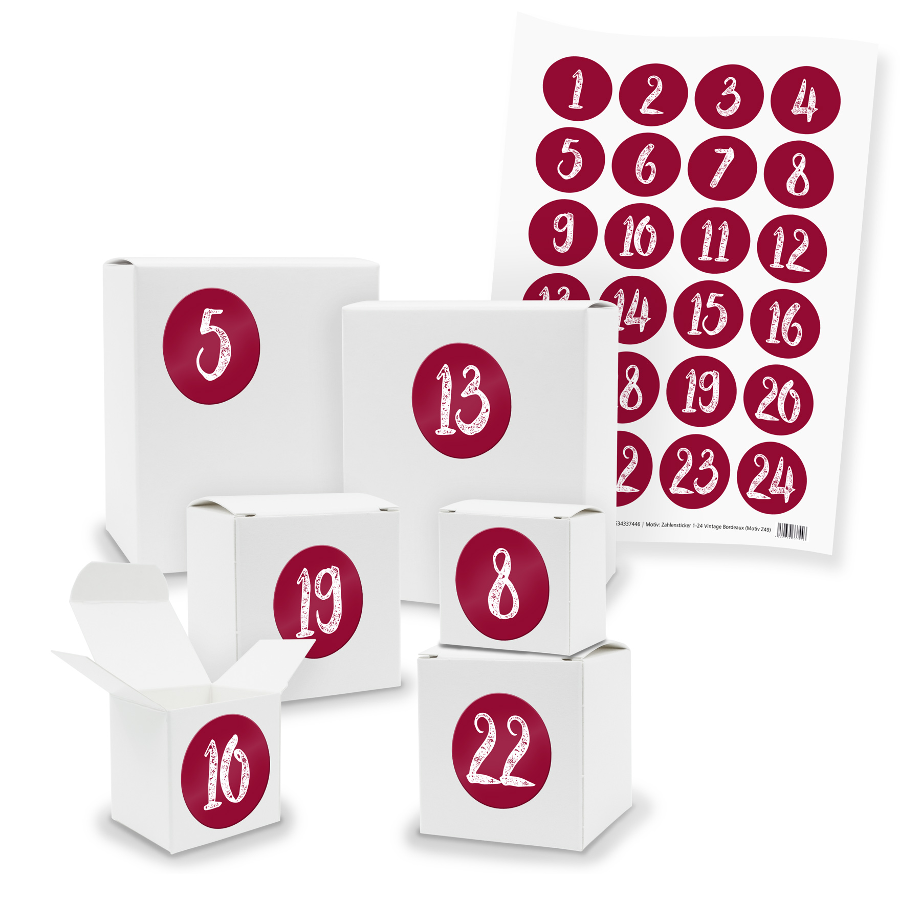 Adventskalender zum F�llen 24x Quader W�rfel gemischt WE...