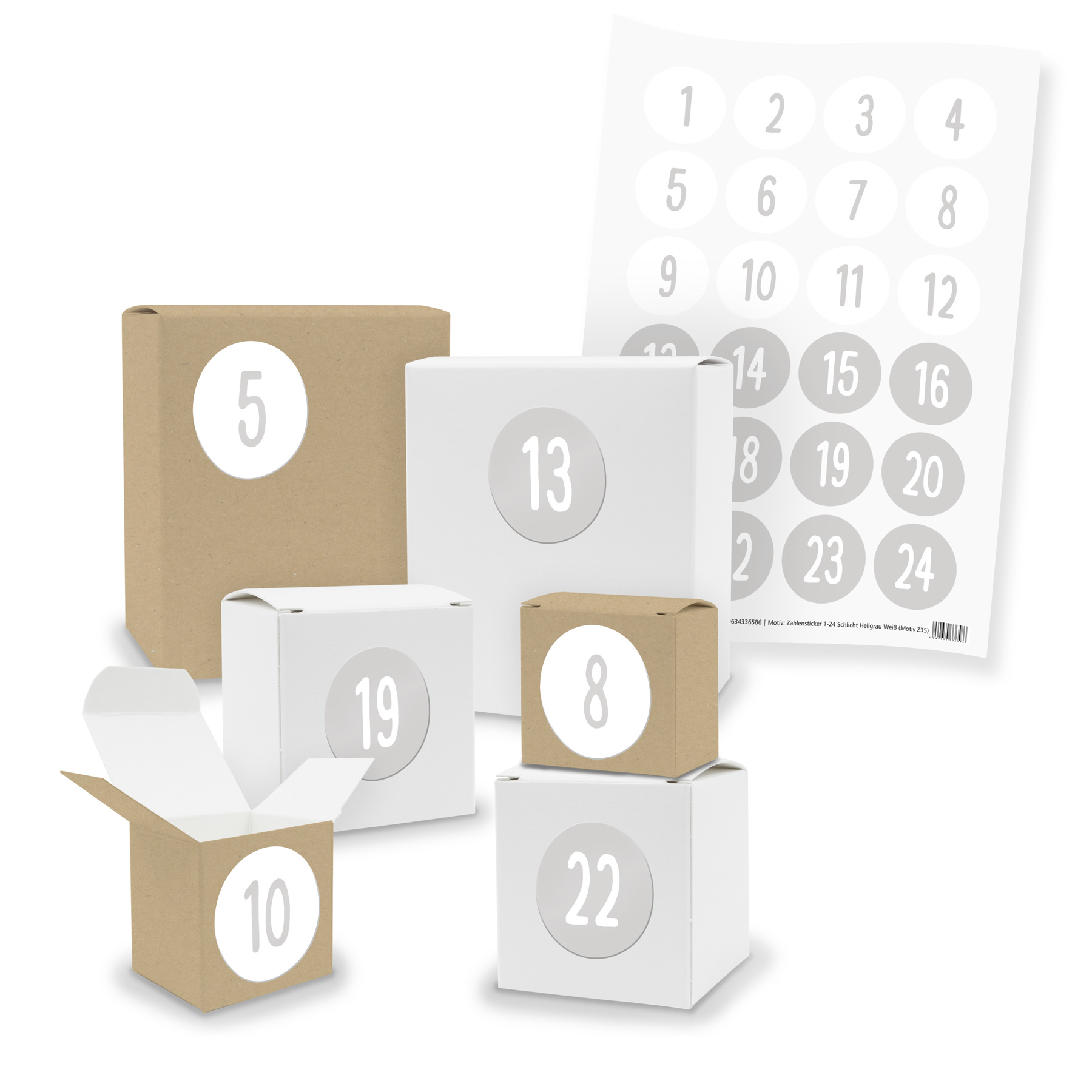 Adventskalender zum F�llen 24x Quader W�rfel gemischt + ...
