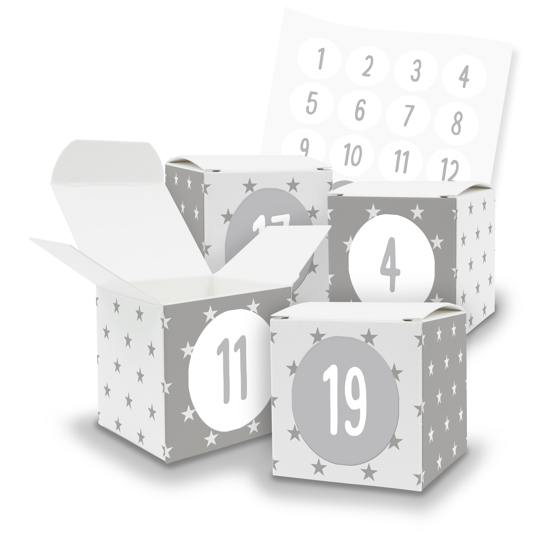 Adventskalender zum F�llen 24x W�rfel mit Muster (V36) +...