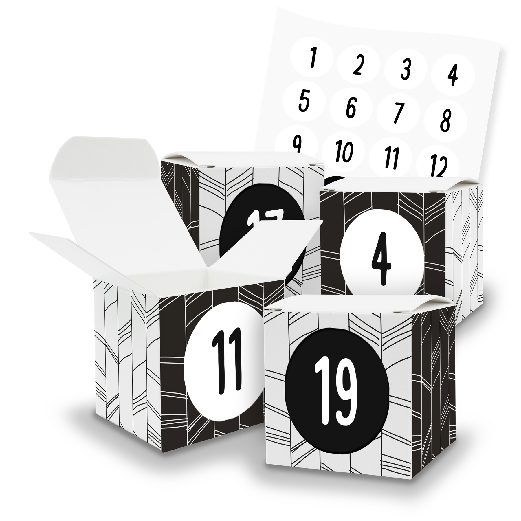 Adventskalender zum F�llen 24x W�rfel mit Muster (V40) +...