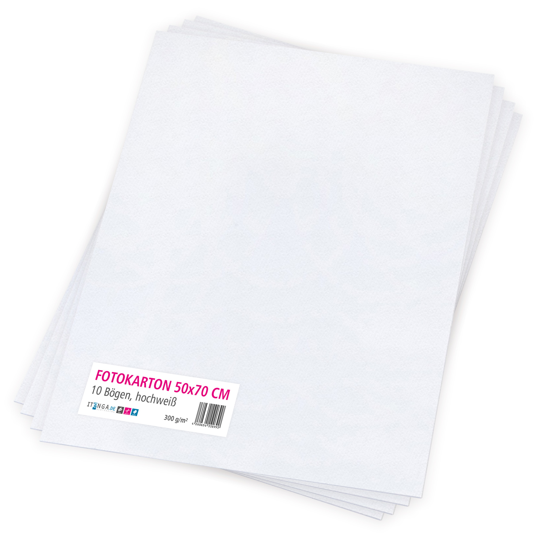 itenga Fotokarton hochwei� - 50x70cm 300g/qm 10 Bogen