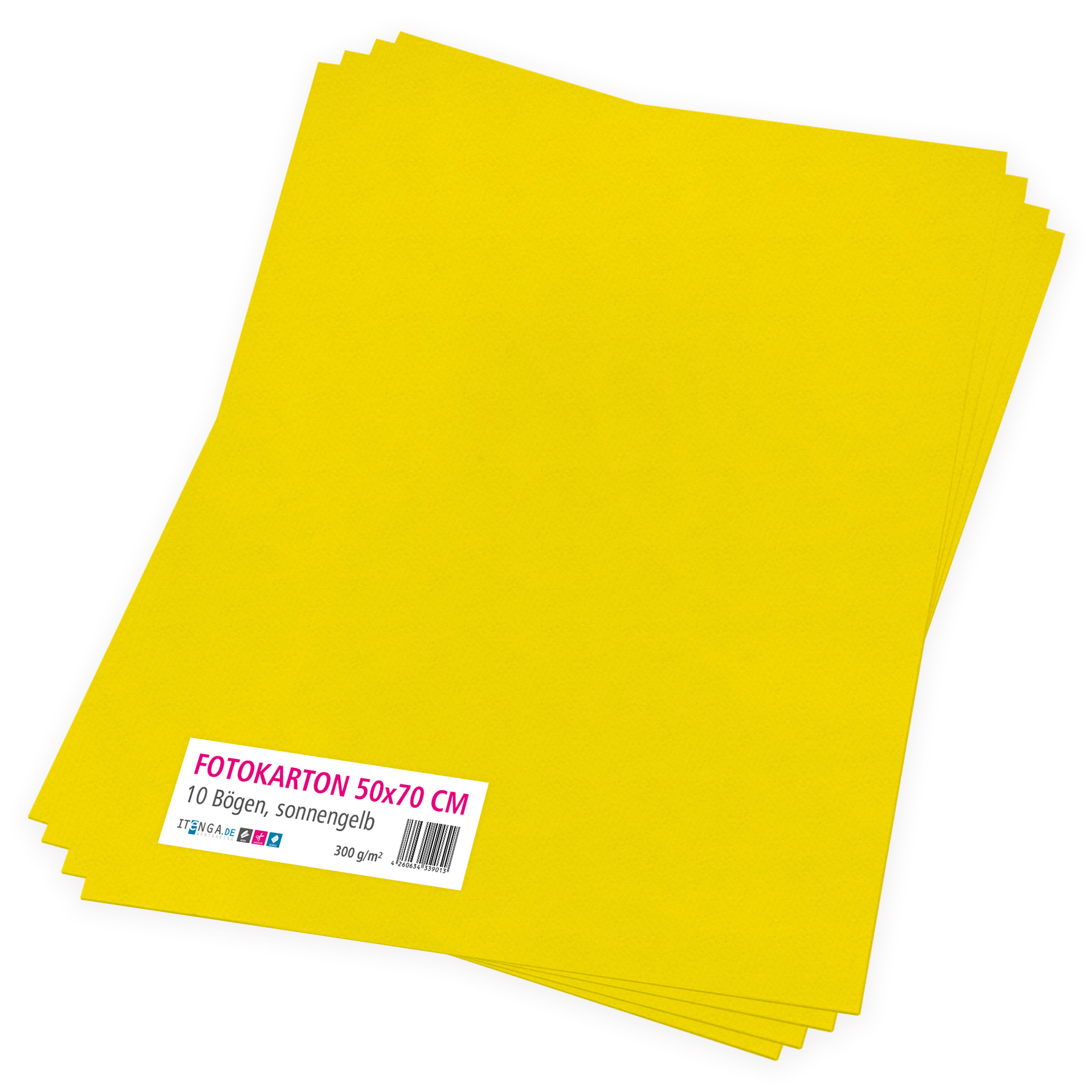 itenga Fotokarton sonnengelb - 50x70cm 300g/qm 10 Bogen