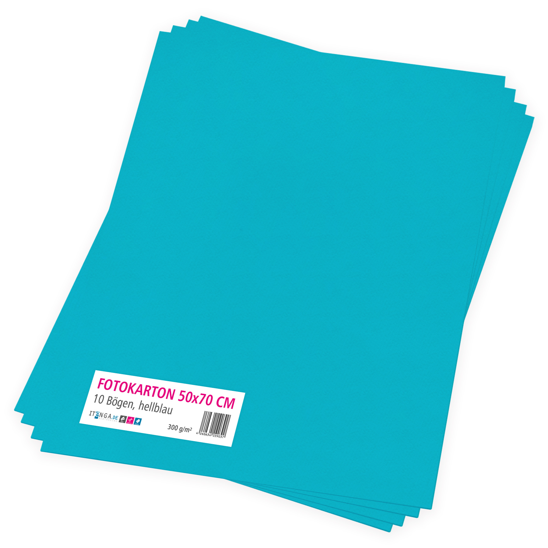 itenga Fotokarton hellblau - 50x70cm 300g/qm 10 Bogen
