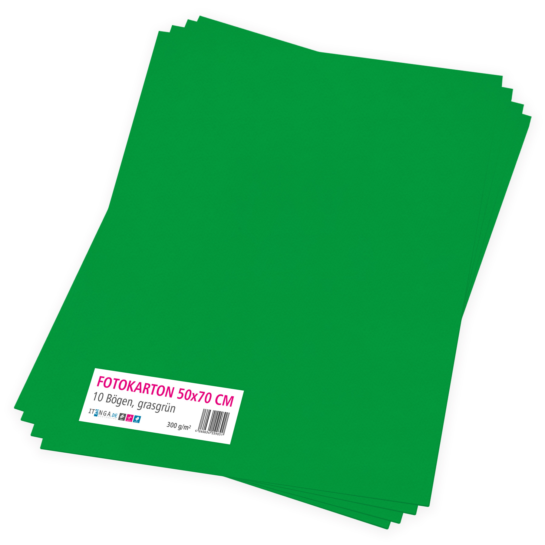 itenga Fotokarton grasgr�n - 50x70cm 300g/qm 10 Bogen
