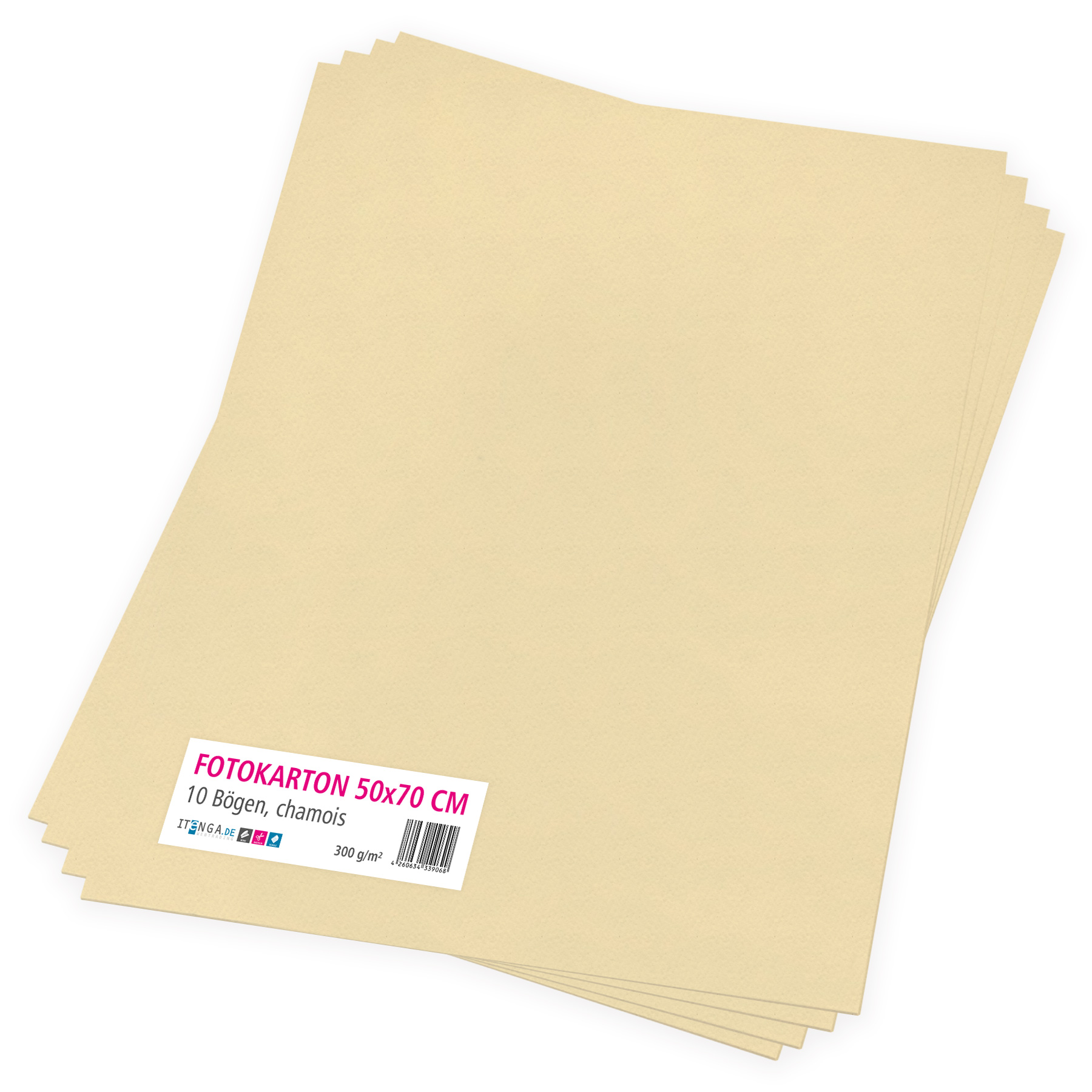itenga Fotokarton chamois - 50x70cm 300g/qm 10 Bogen