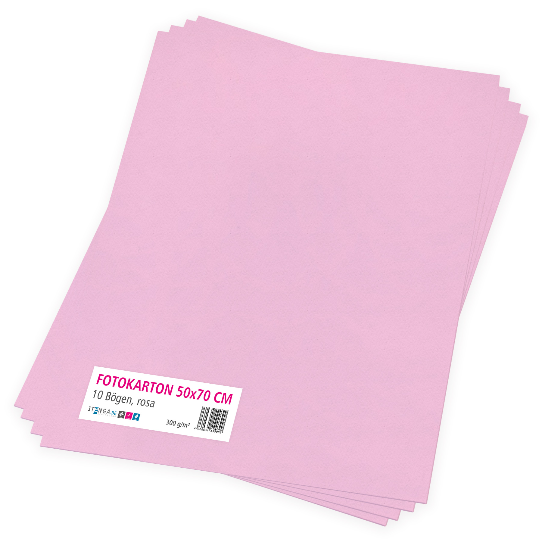 itenga Fotokarton rosa - 50x70cm 300g/qm 10 Bogen