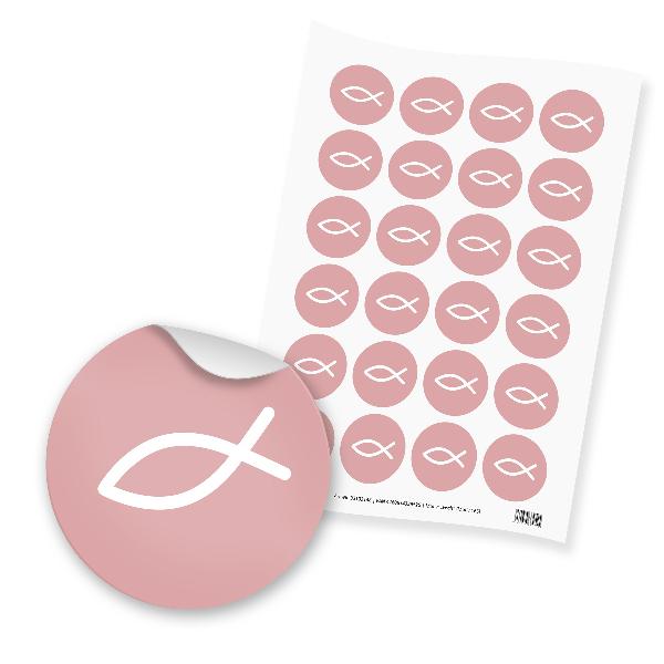 itenga 24x Sticker "Fisch" (Motiv 165) altrosa