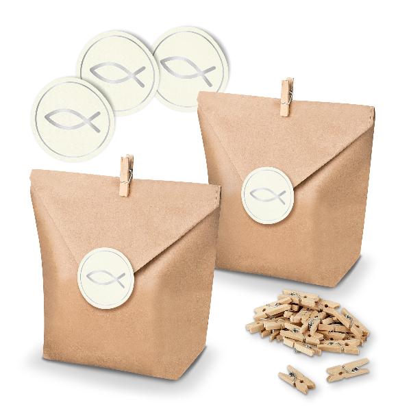 itenga SET 24x Geschenkt�ten + Klammern + Motivsticker (...