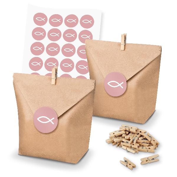 itenga SET 24x Geschenkt�ten + Klammern + Motivsticker (...