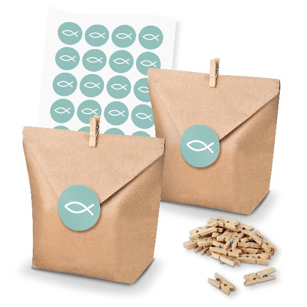 itenga SET 24x Geschenkt�ten + Klammern + Motivsticker (...