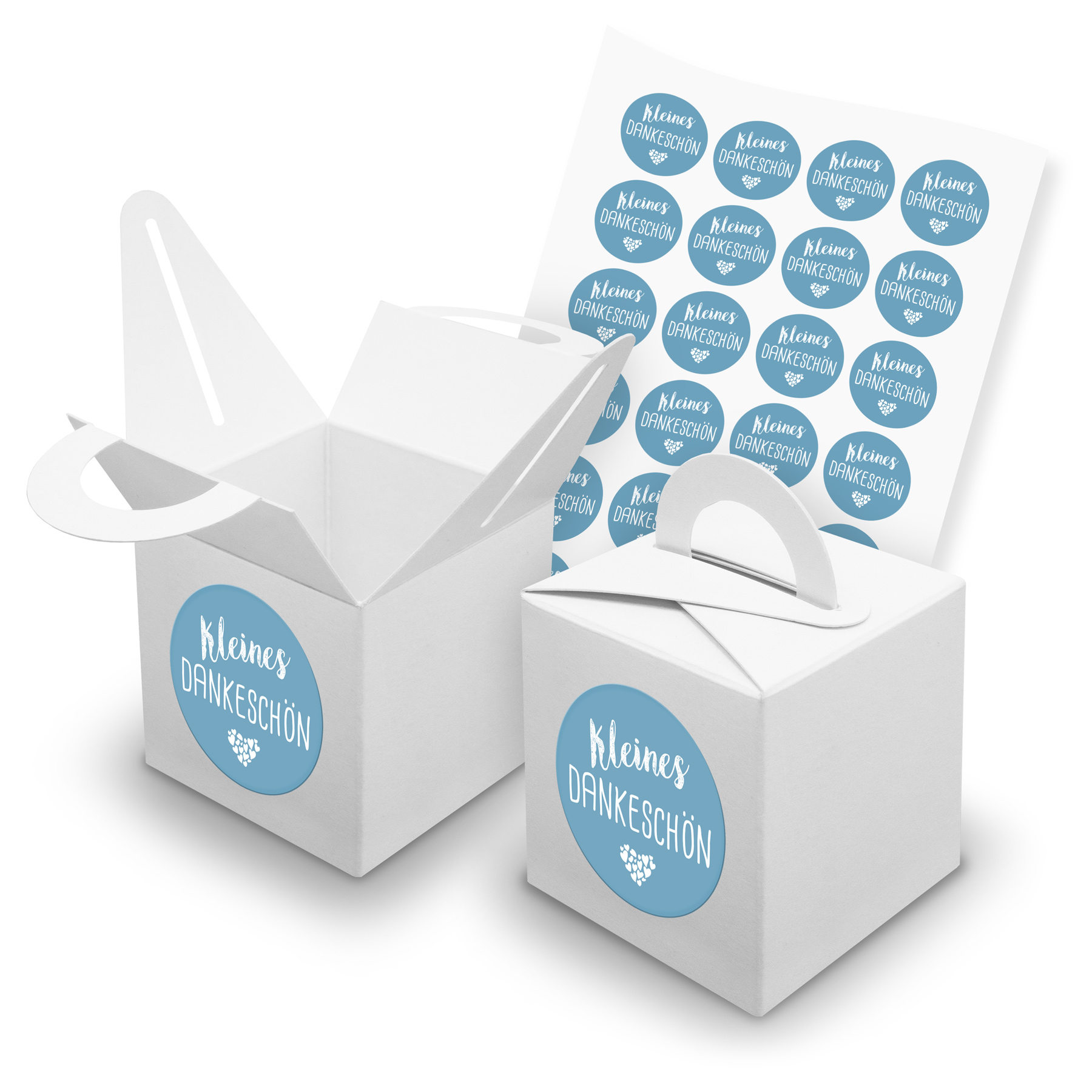 itenga SET 24x W�rfelboxen mit Griff Wei� (V42) + Motivs...