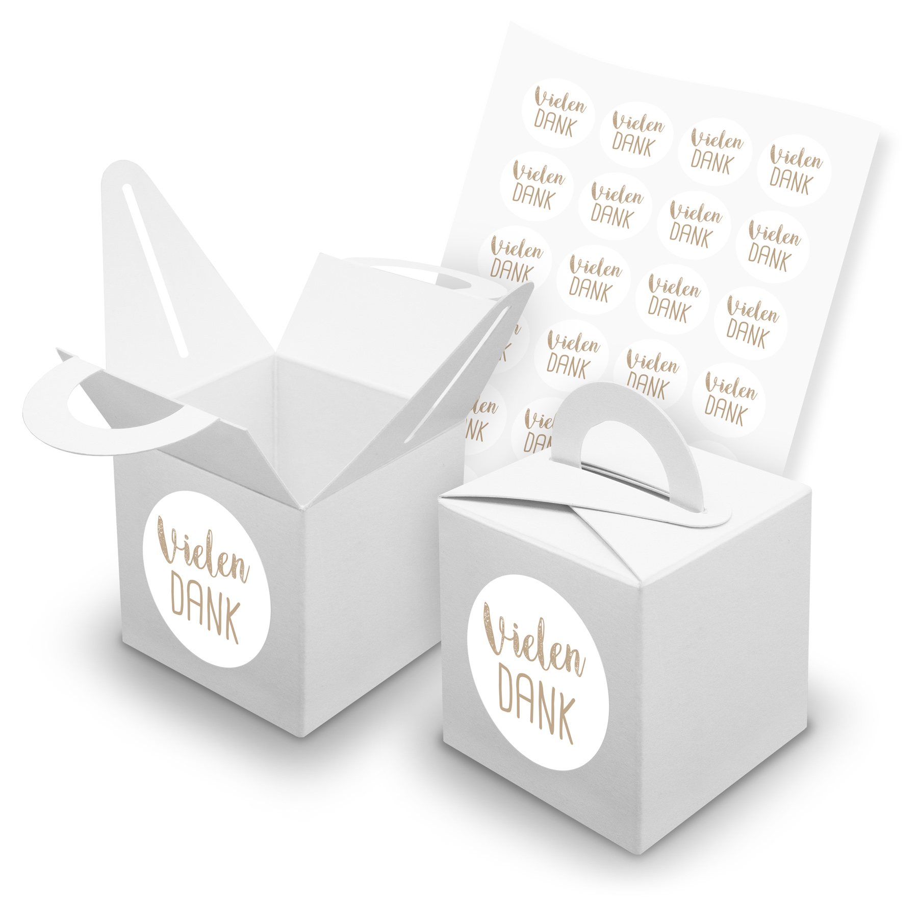 itenga SET 24x W�rfelboxen mit Griff Wei� (V42) + Motivs...