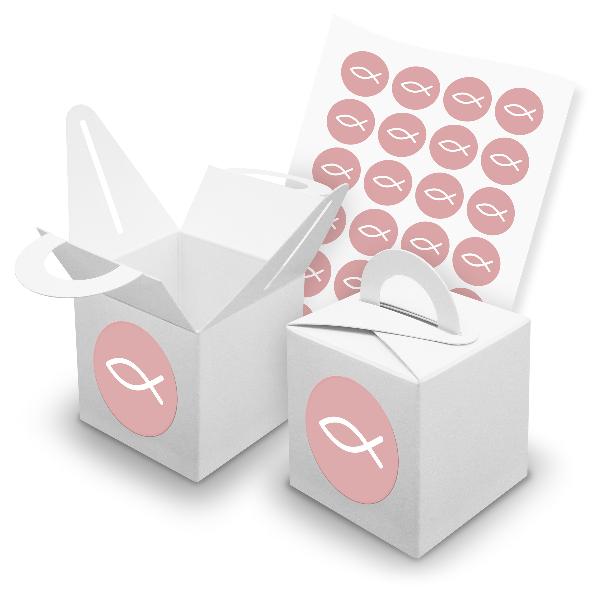 itenga SET 24x W�rfelboxen mit Griff Wei� (V42) + Motivs...
